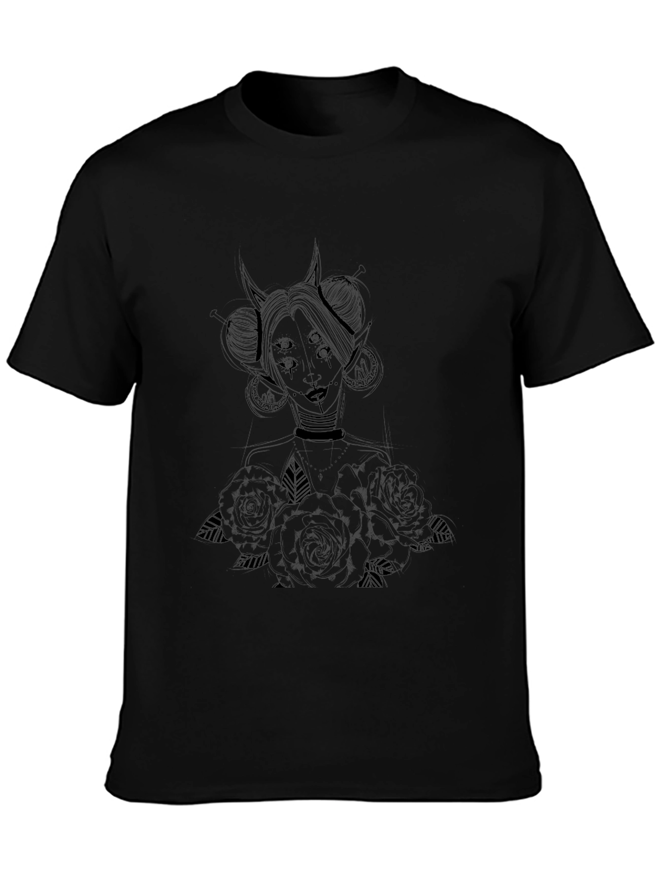 Mystic Demon Graphic Tee - Black Cotton T-Shirt