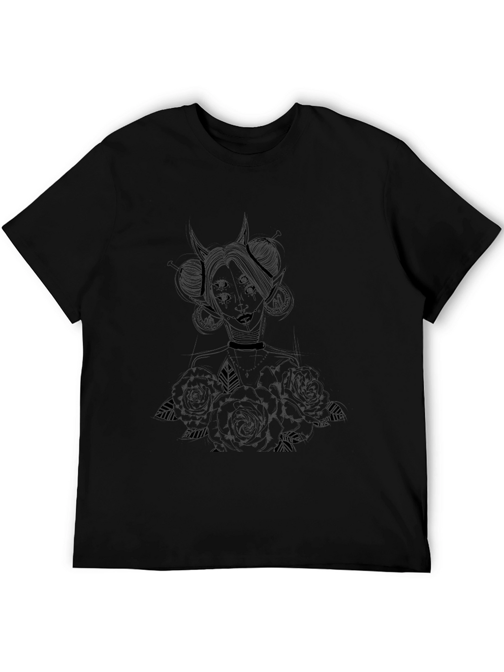 Mystic Demon Graphic Tee - Black Cotton T-Shirt