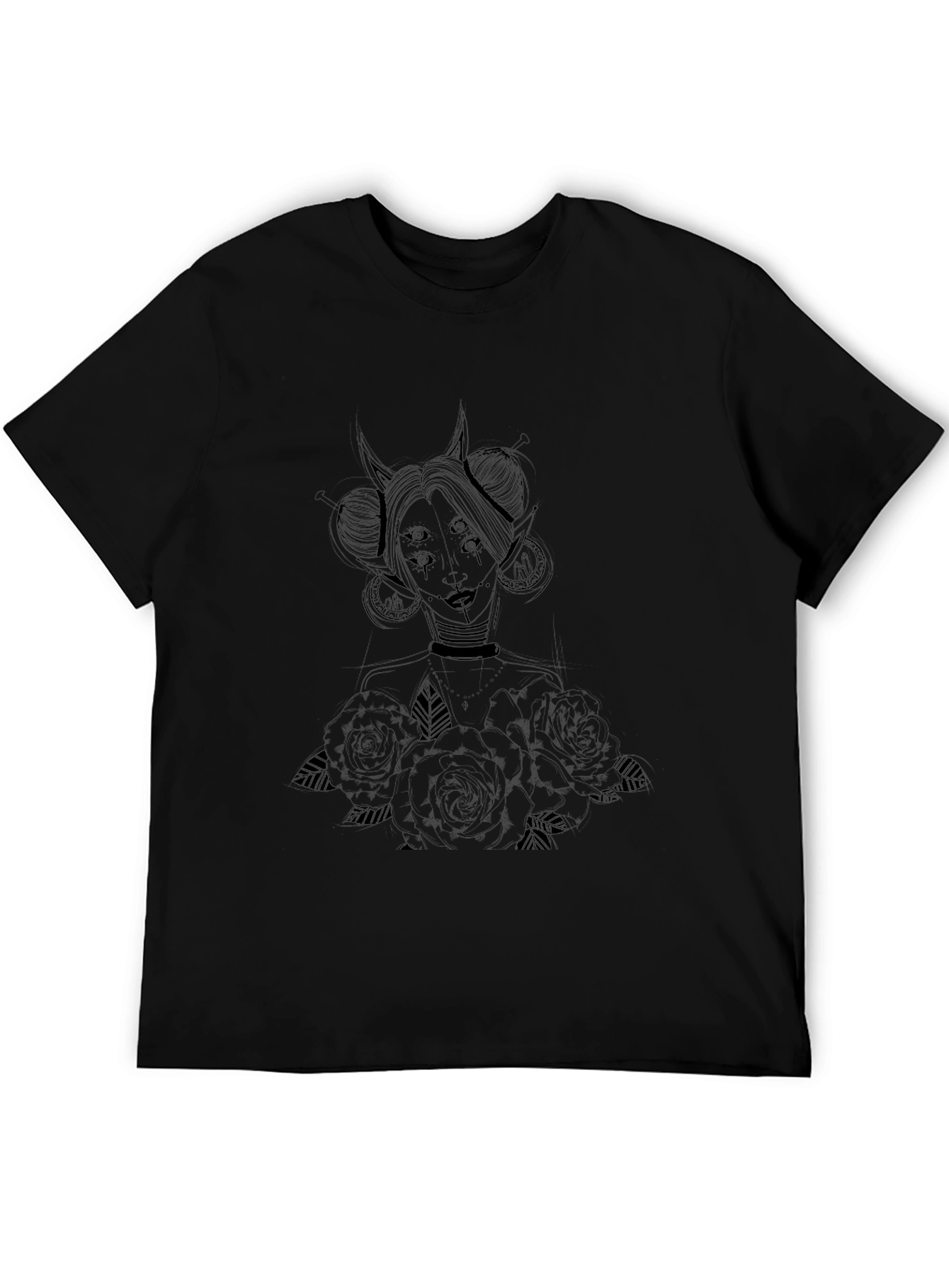 Mystic Demon Graphic Tee - Black Cotton T-Shirt