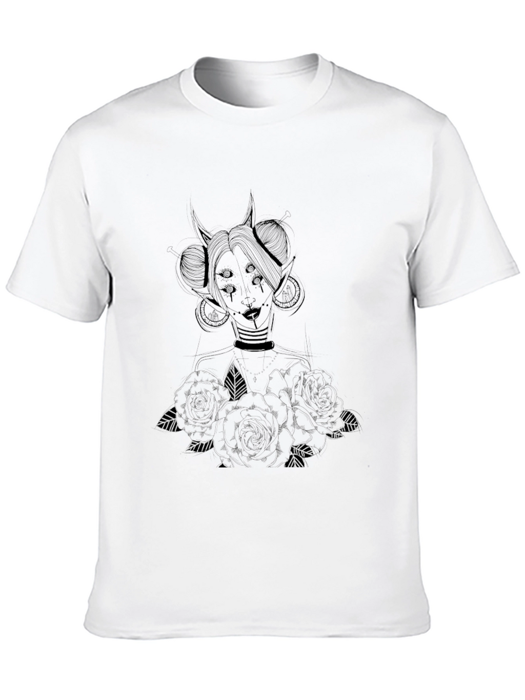 Mystic Demon Graphic Tee - Black Cotton T-Shirt