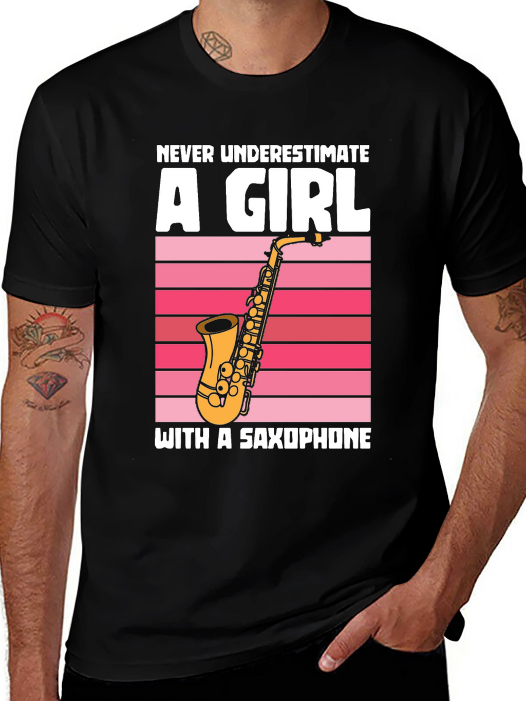 Saxophone Girl Graphic T-Shirt
