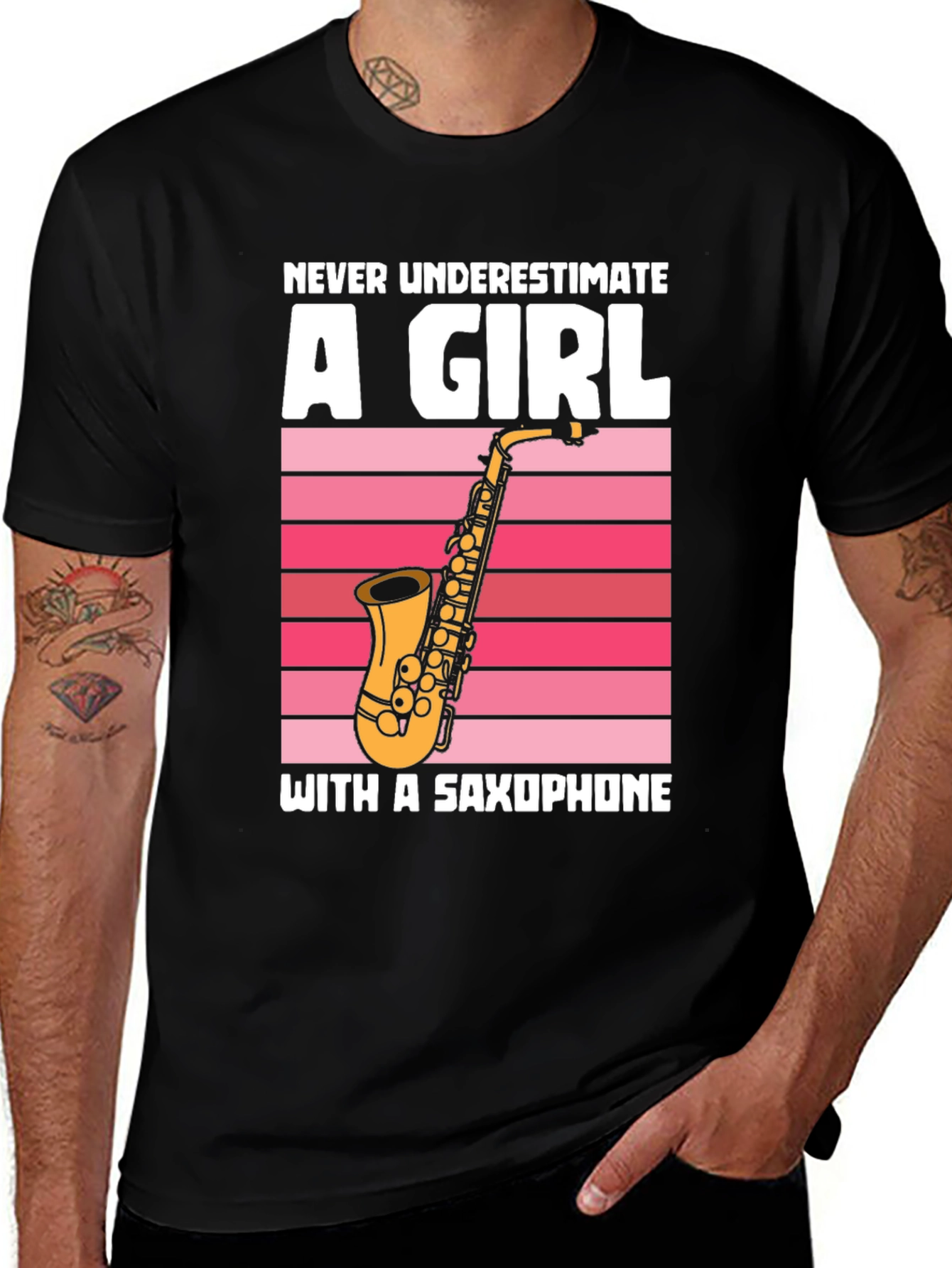 Saxophone Girl Graphic T-Shirt