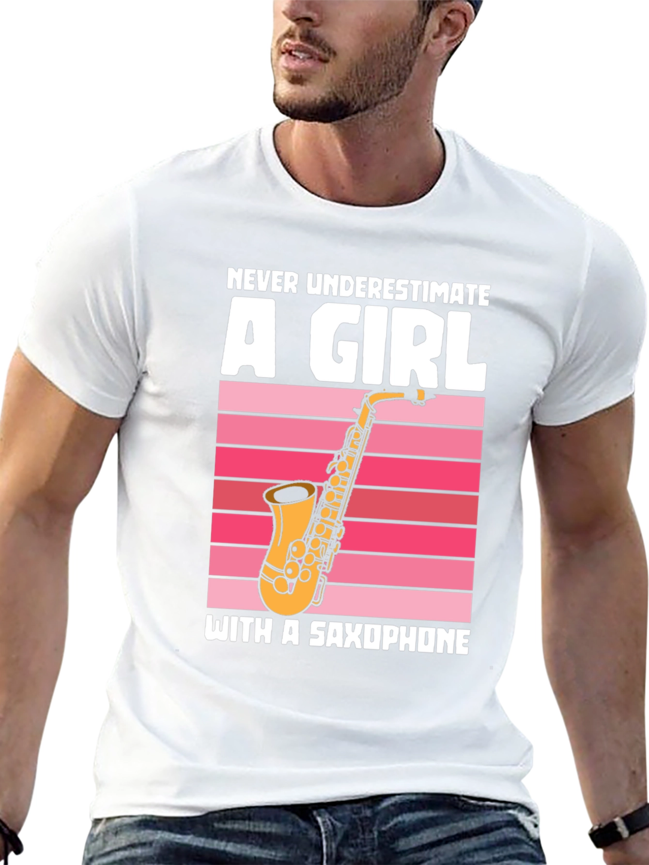 Saxophone Girl Graphic T-Shirt