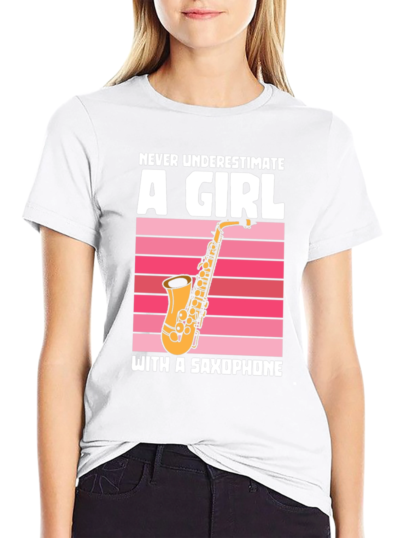 Saxophone Girl Graphic T-Shirt