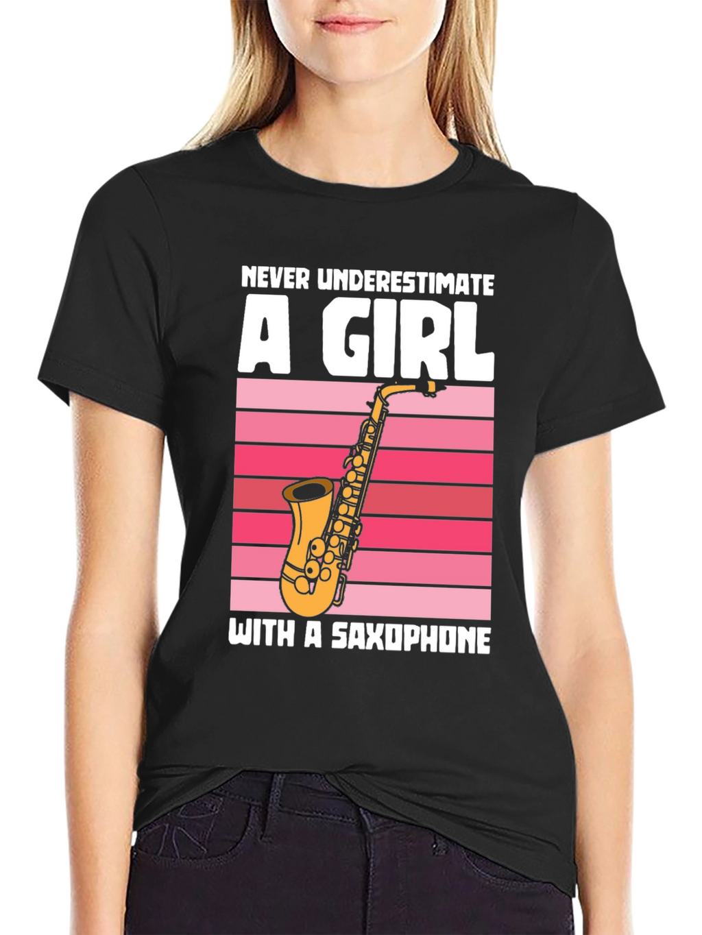Saxophone Girl Graphic T-Shirt