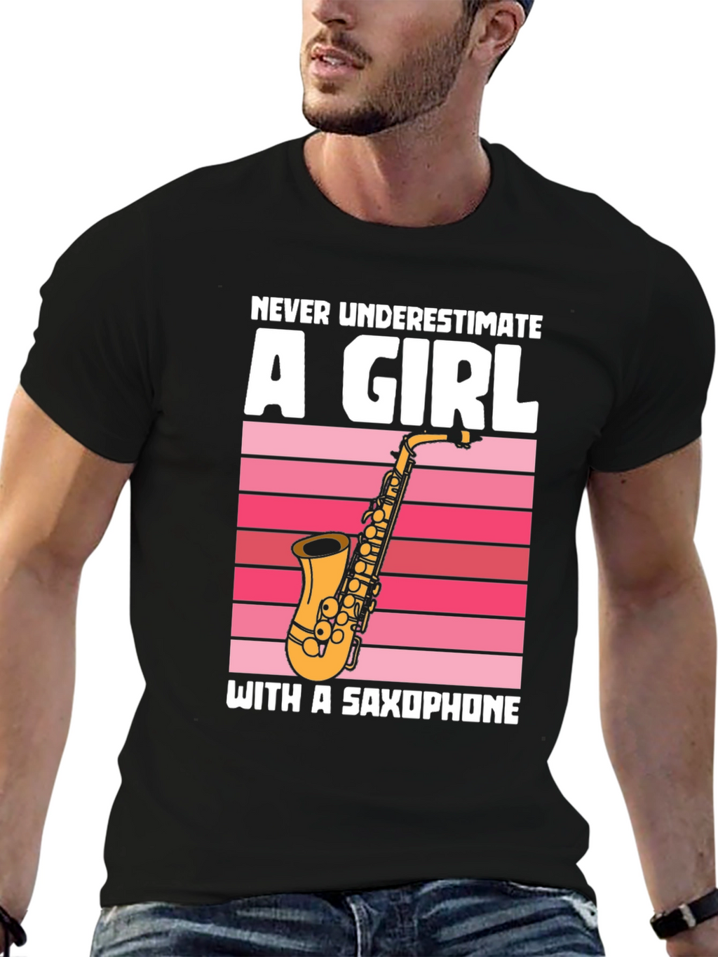 Saxophone Girl Graphic T-Shirt