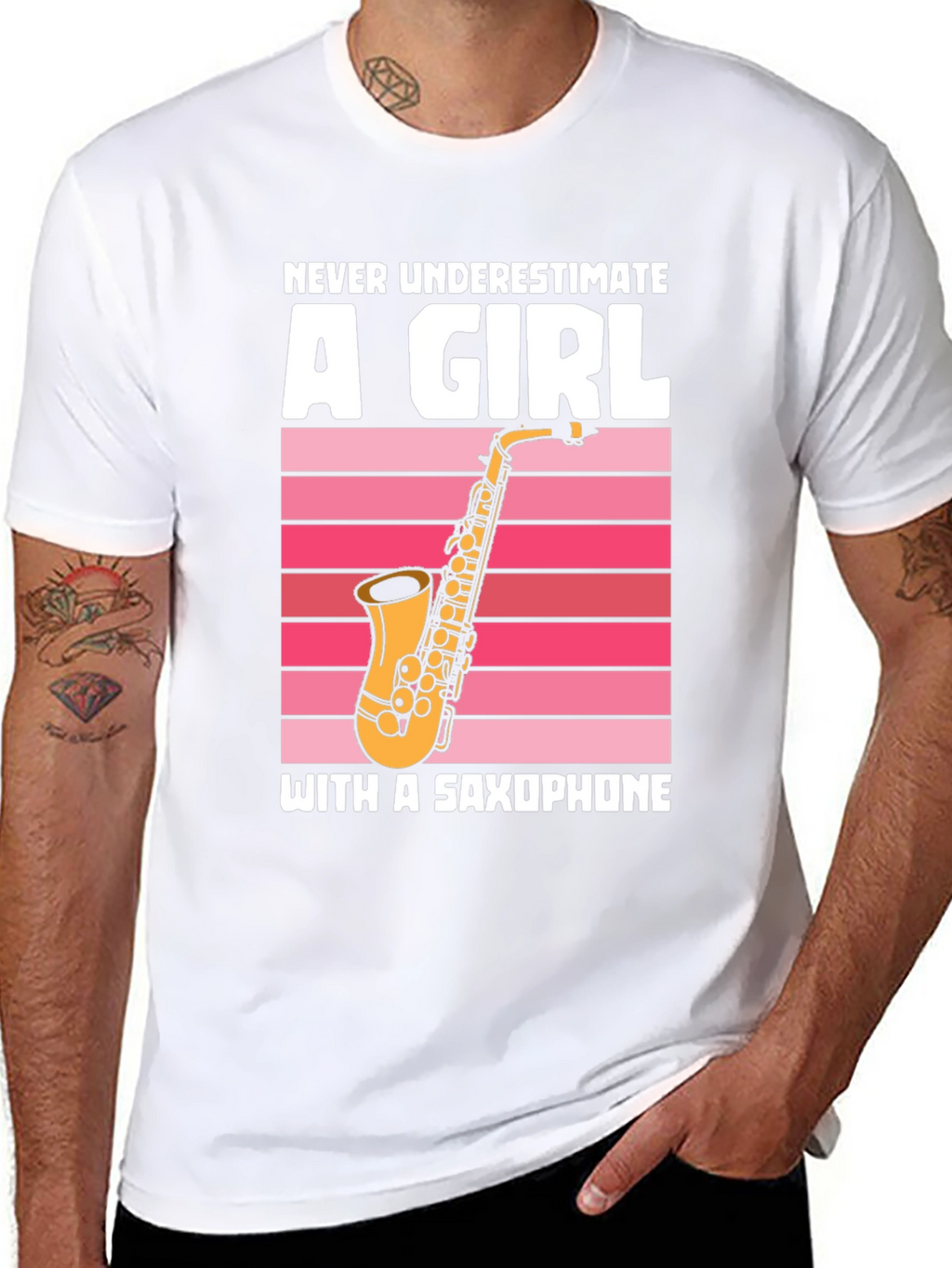 Saxophone Girl Graphic T-Shirt