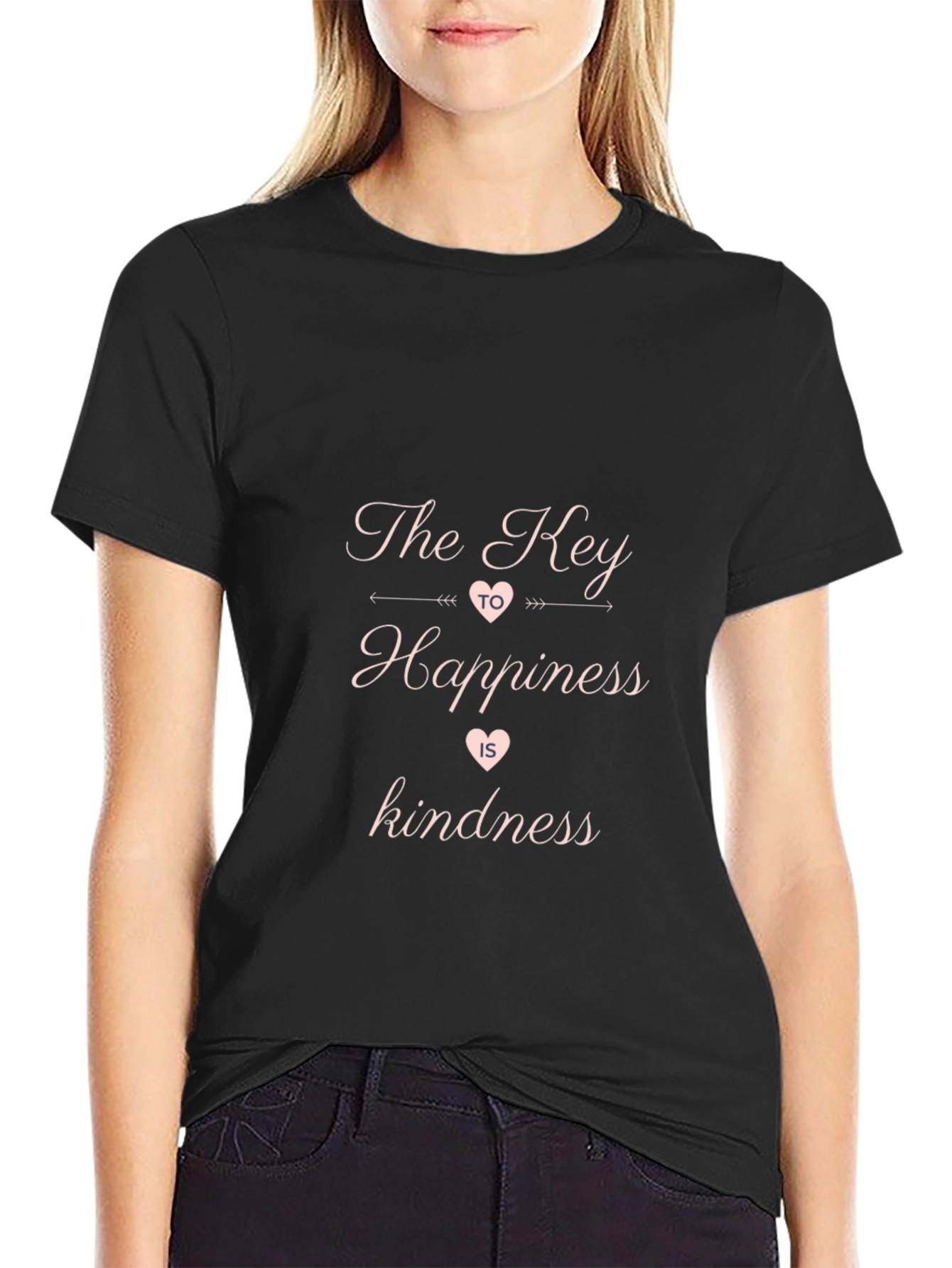 The Key to Happiness Kindness Black Tee