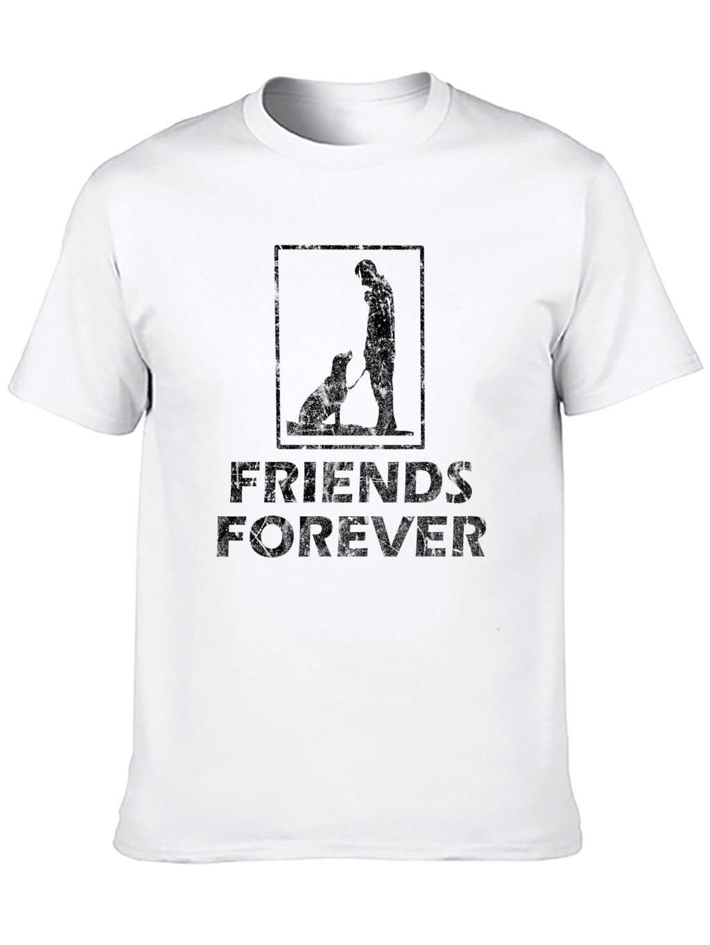 Friends Forever Graphic Tee - Black Cotton T-Shirt