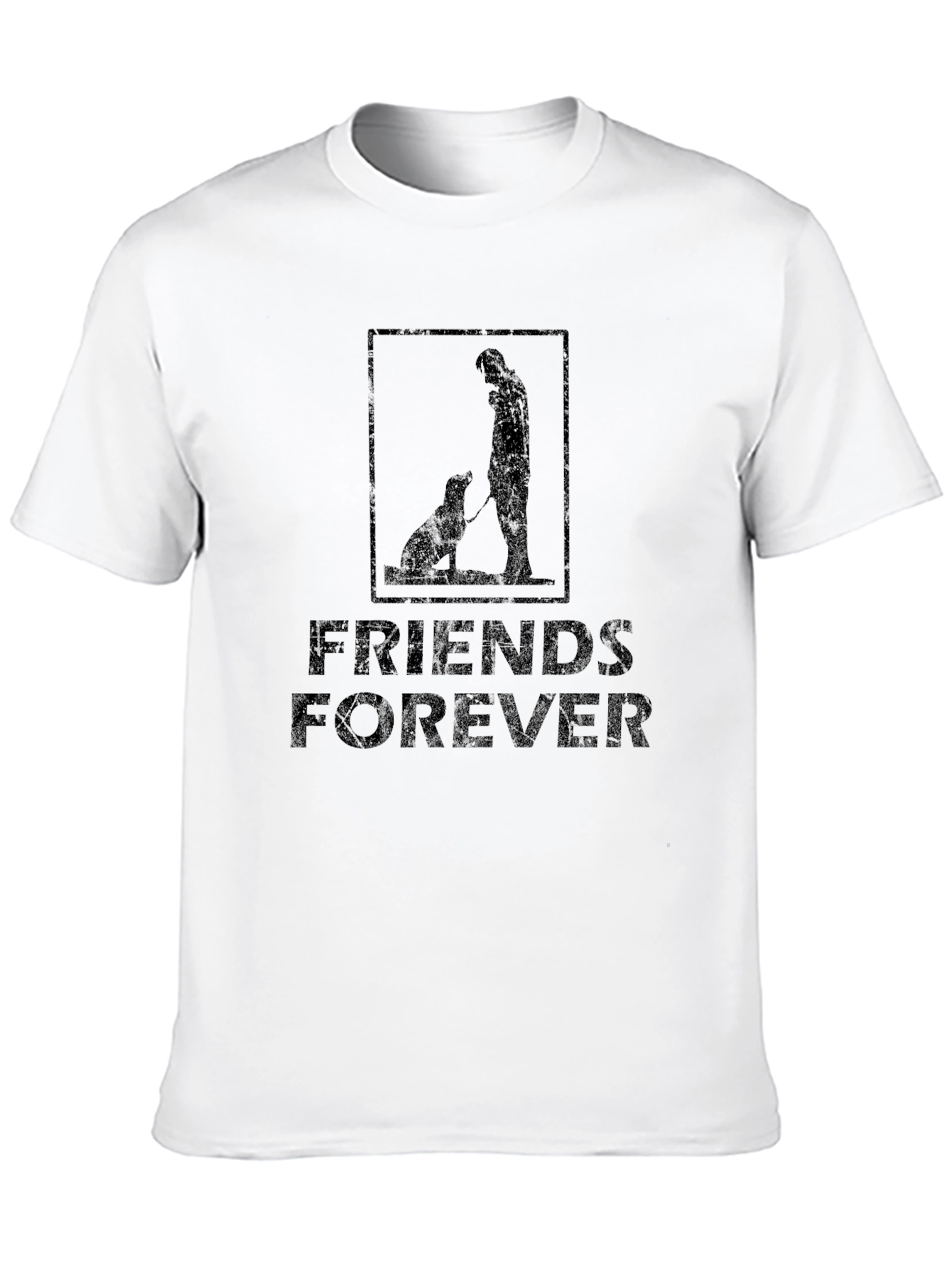 Friends Forever Graphic Tee - Black Cotton T-Shirt