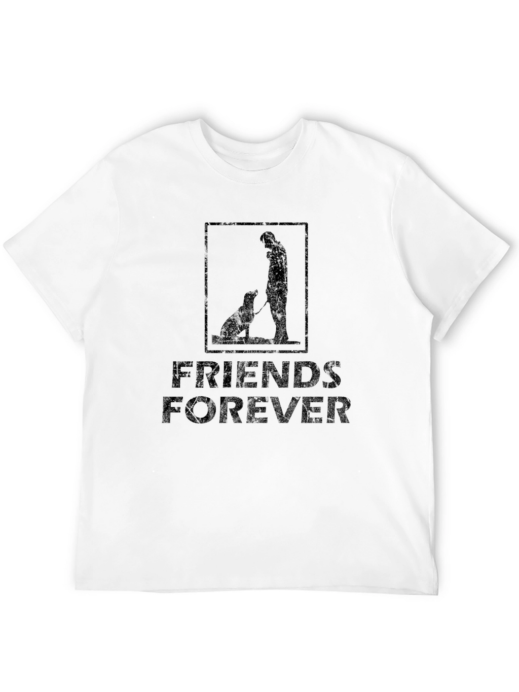 Friends Forever Graphic Tee - Black Cotton T-Shirt