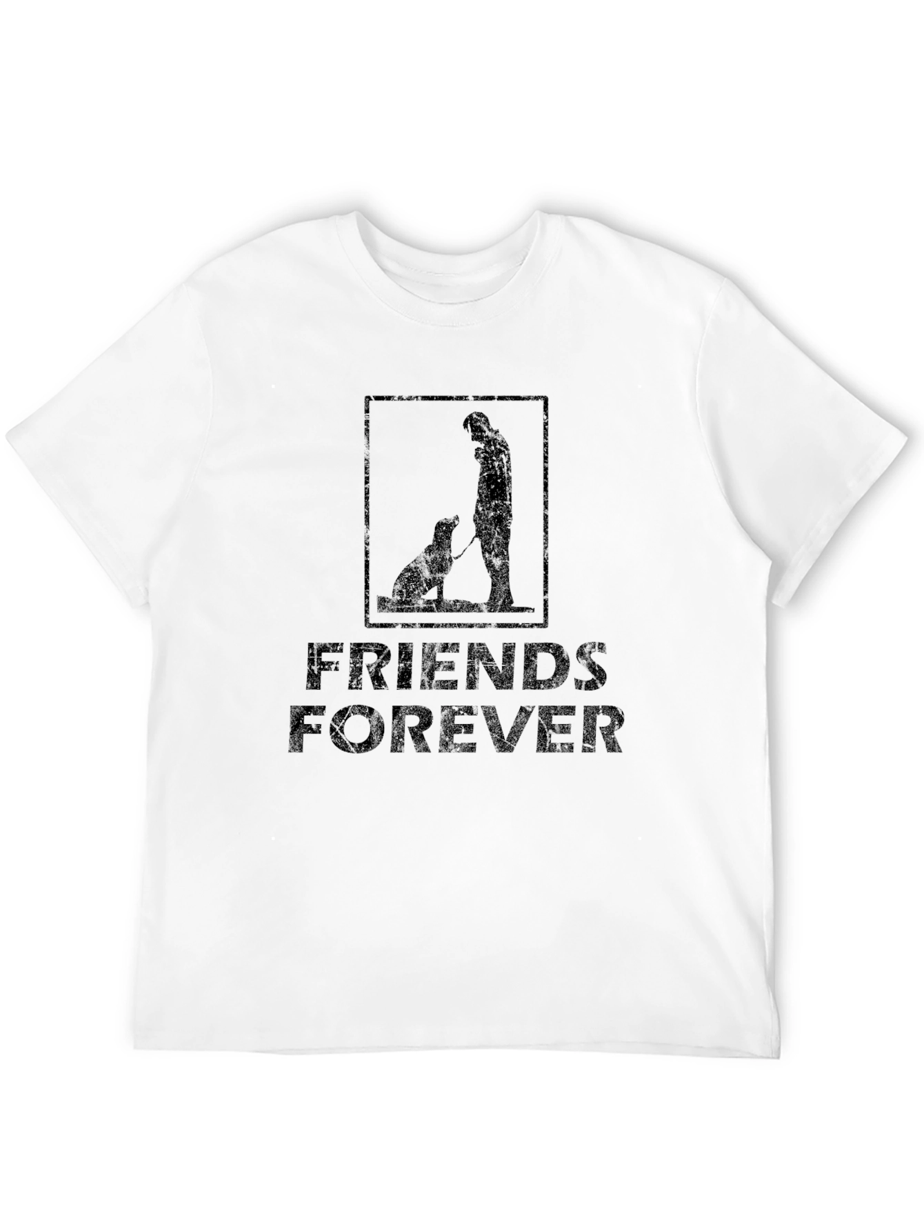 Friends Forever Graphic Tee - Black Cotton T-Shirt