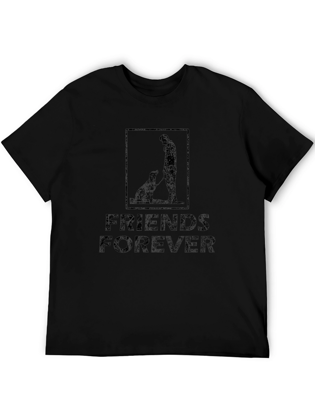 Friends Forever Graphic Tee - Black Cotton T-Shirt