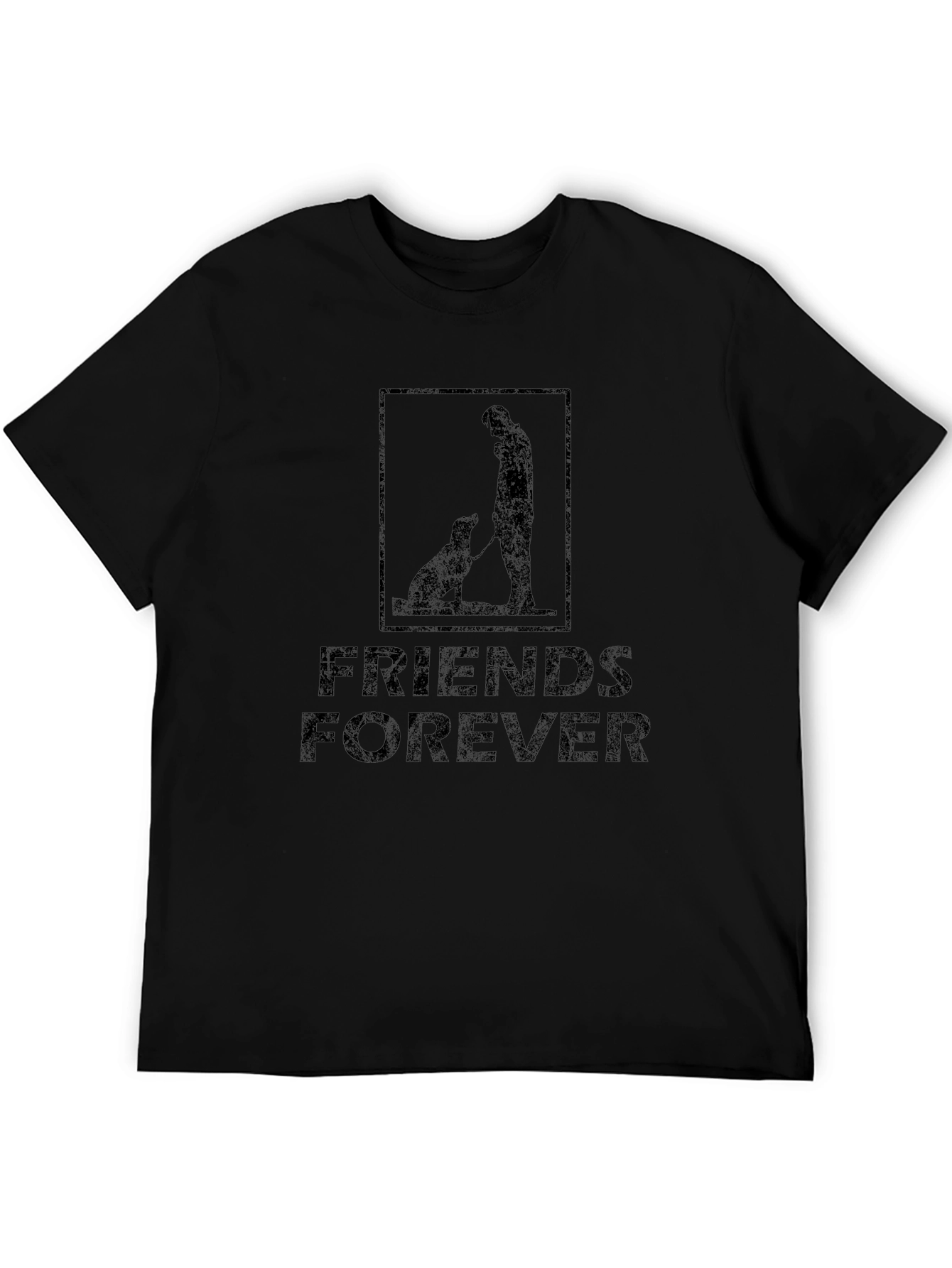 Friends Forever Graphic Tee - Black Cotton T-Shirt