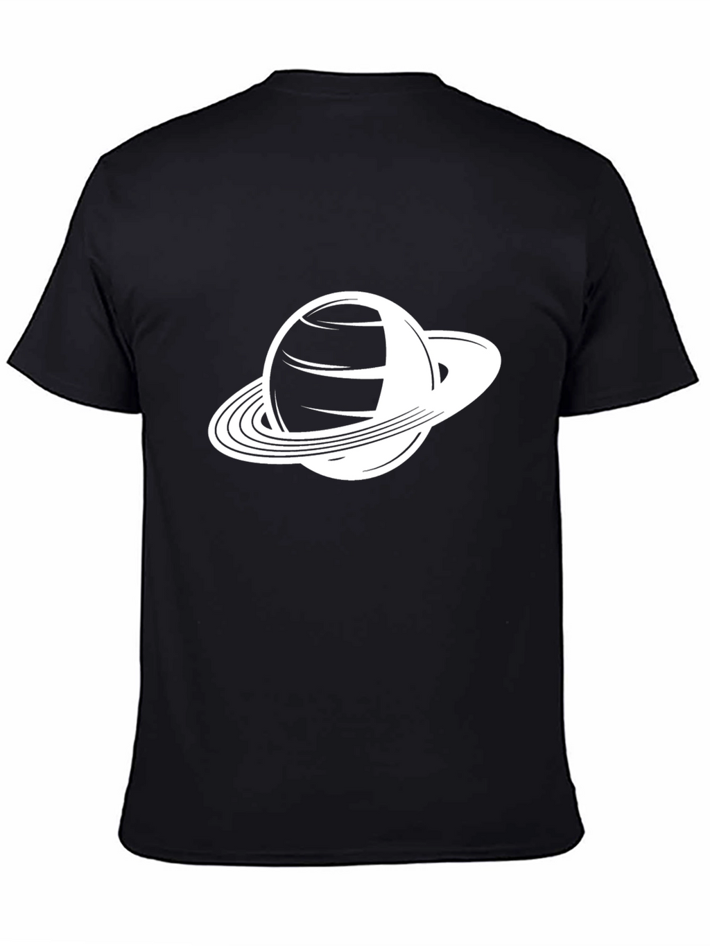 Saturn Graphic Tee - Black Cotton Blend Shirt