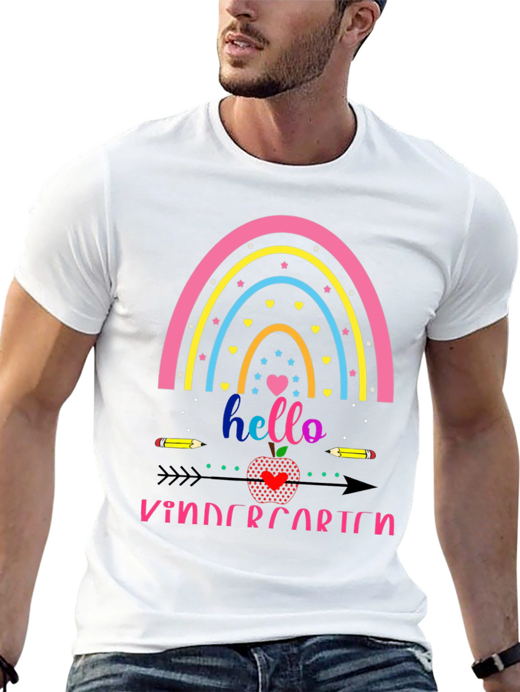 Hello Kindergarten Rainbow Tee