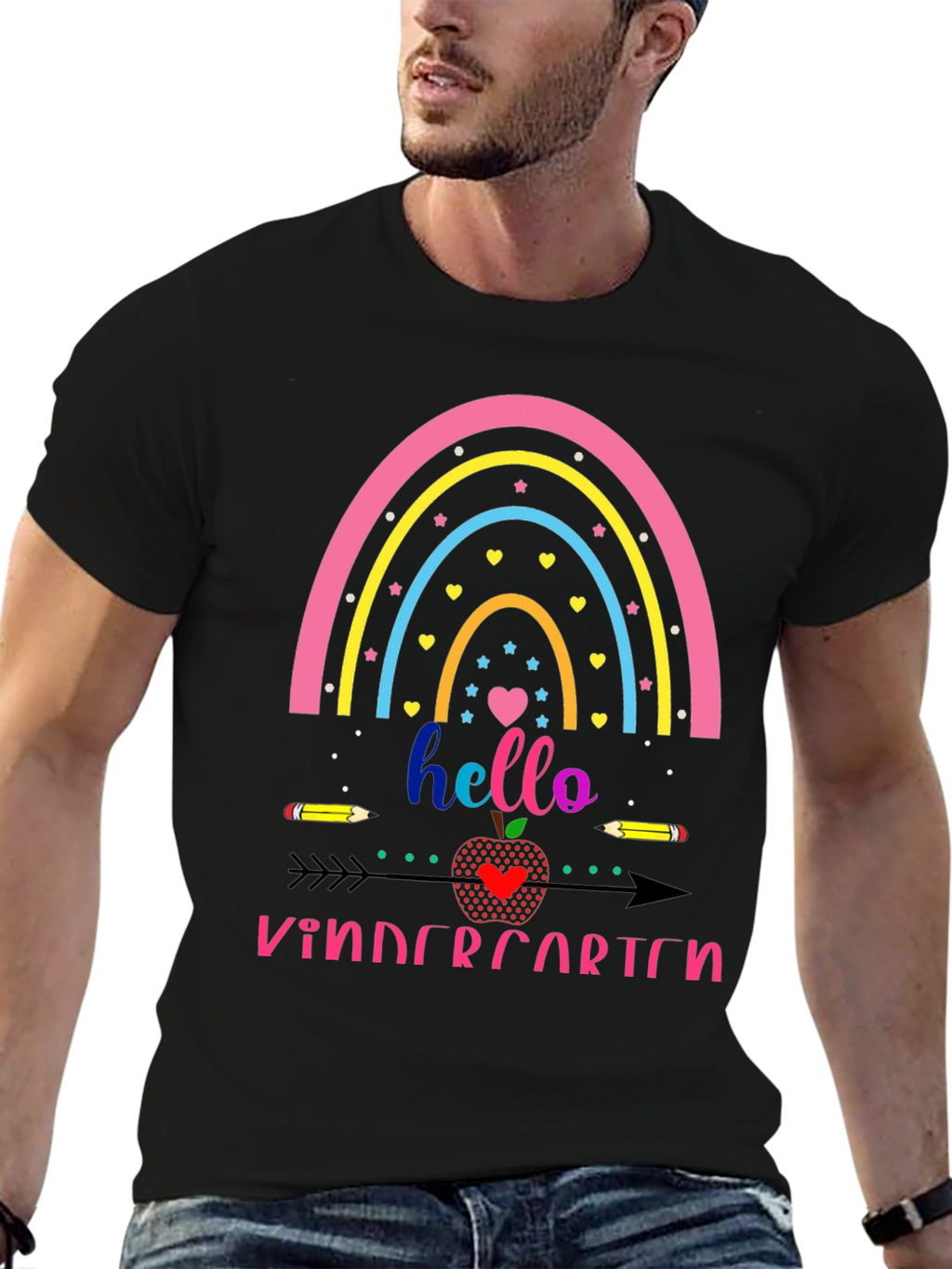 Hello Kindergarten Rainbow Tee