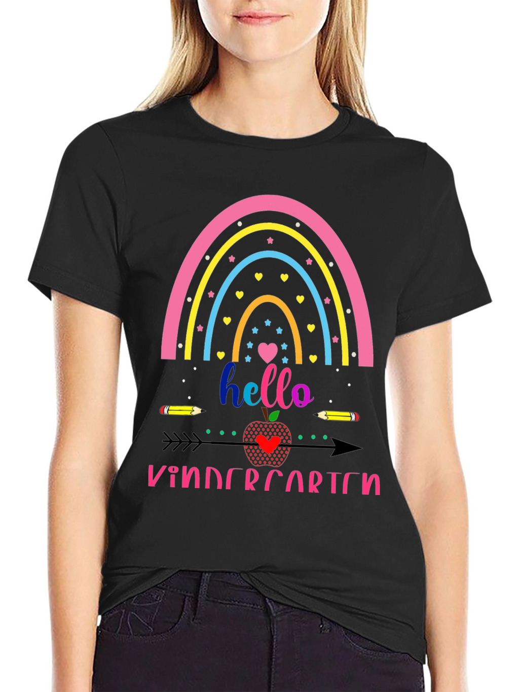 Hello Kindergarten Rainbow Tee
