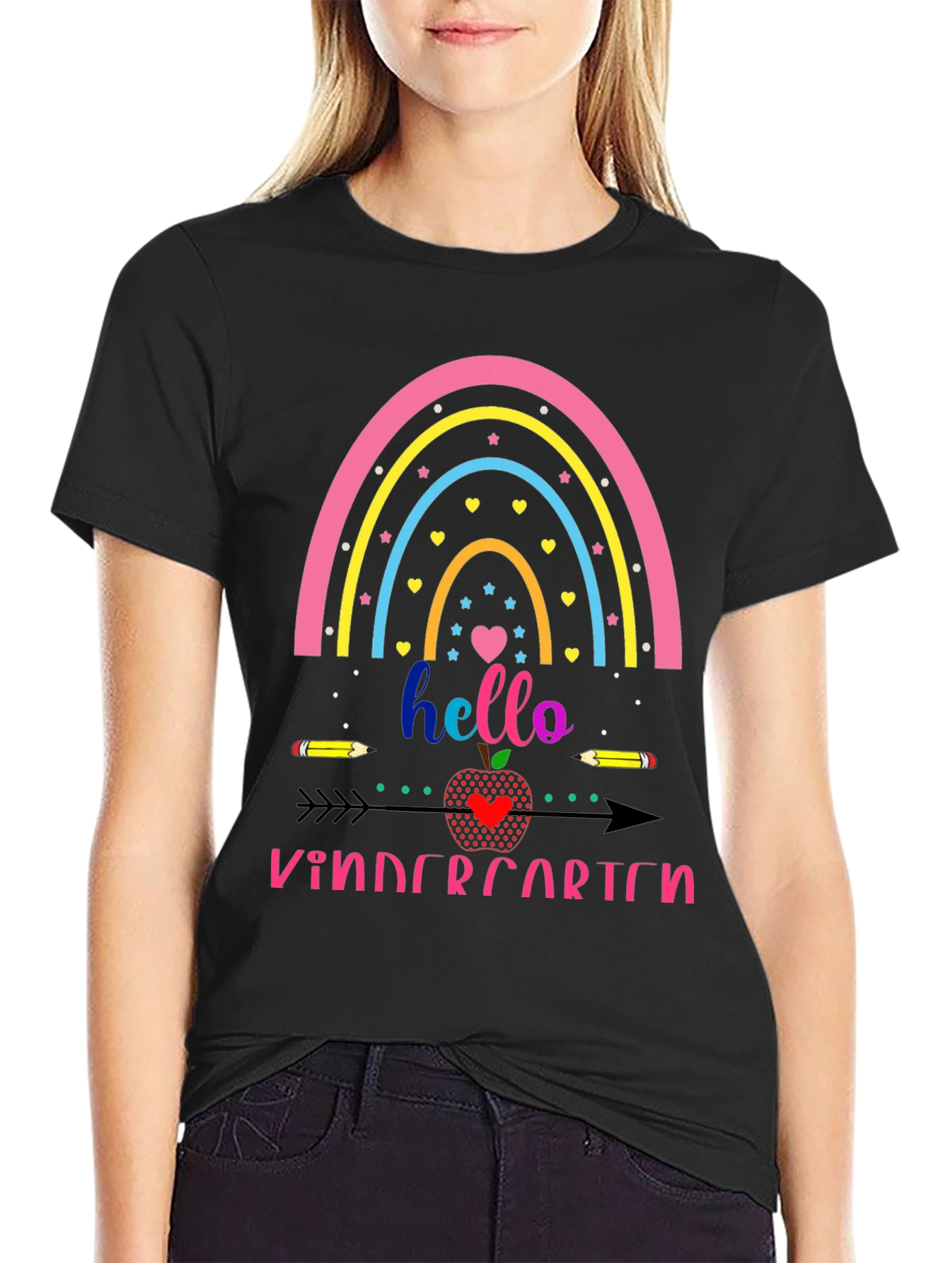 Hello Kindergarten Rainbow Tee