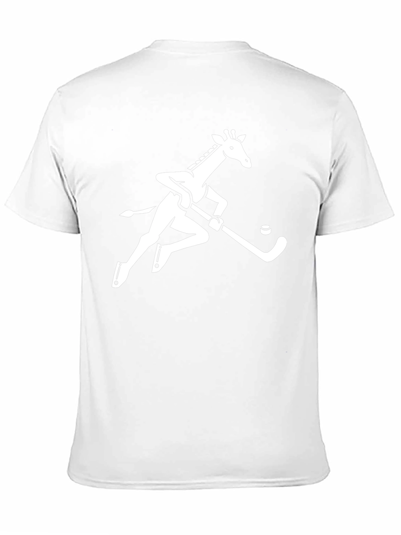 Giraffe Hockey Player Graphic Tee - Black