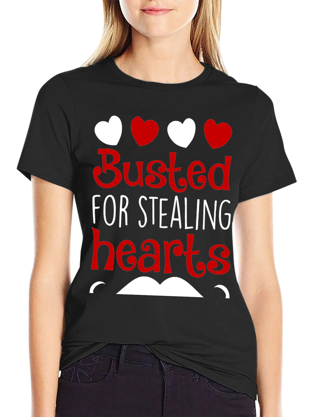 Busted For Stealing Hearts Valentines Day T-Shirt