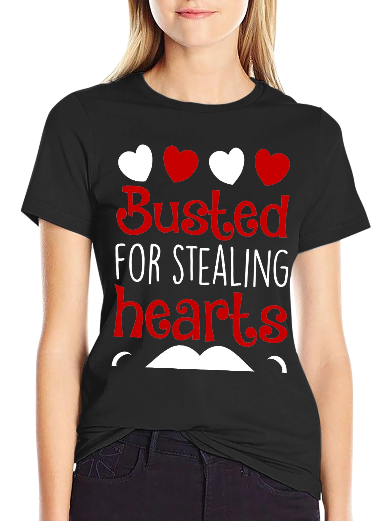 Busted For Stealing Hearts Valentines Day T-Shirt