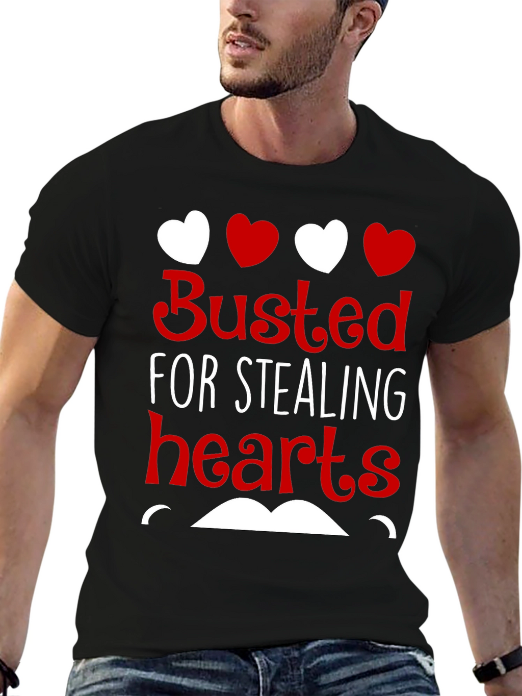 Busted For Stealing Hearts Valentines Day T-Shirt