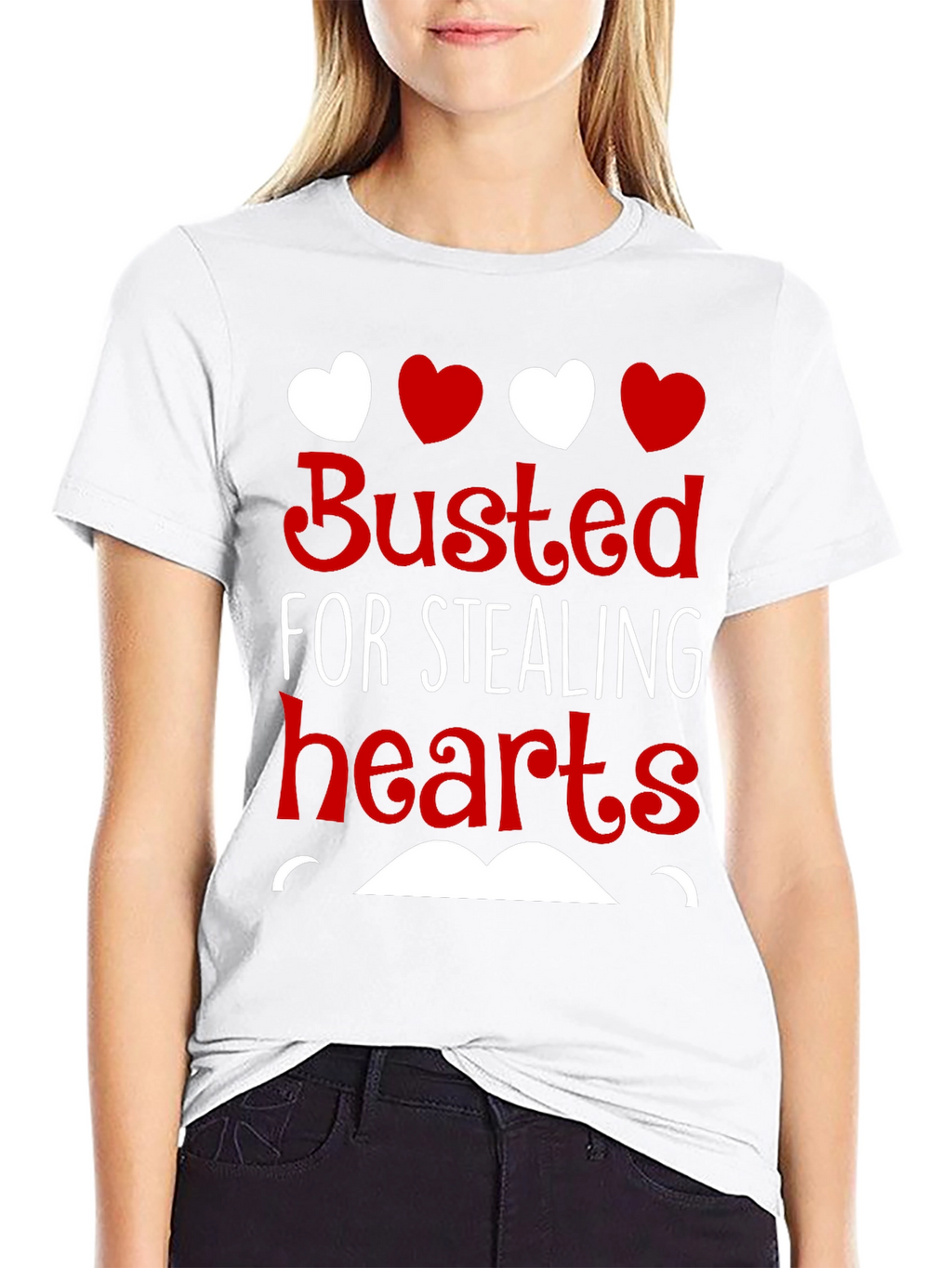Busted For Stealing Hearts Valentines Day T-Shirt