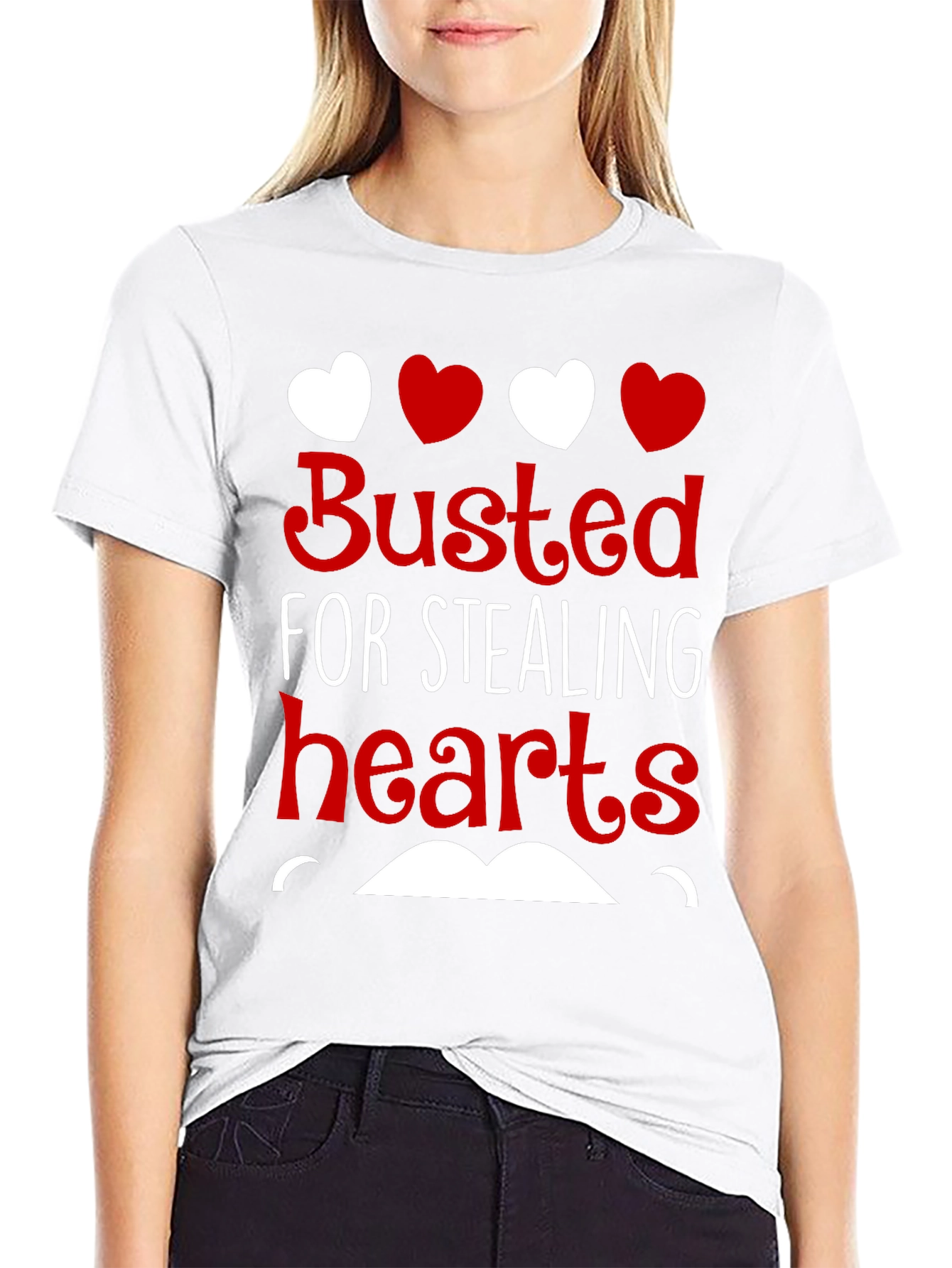 Busted For Stealing Hearts Valentines Day T-Shirt