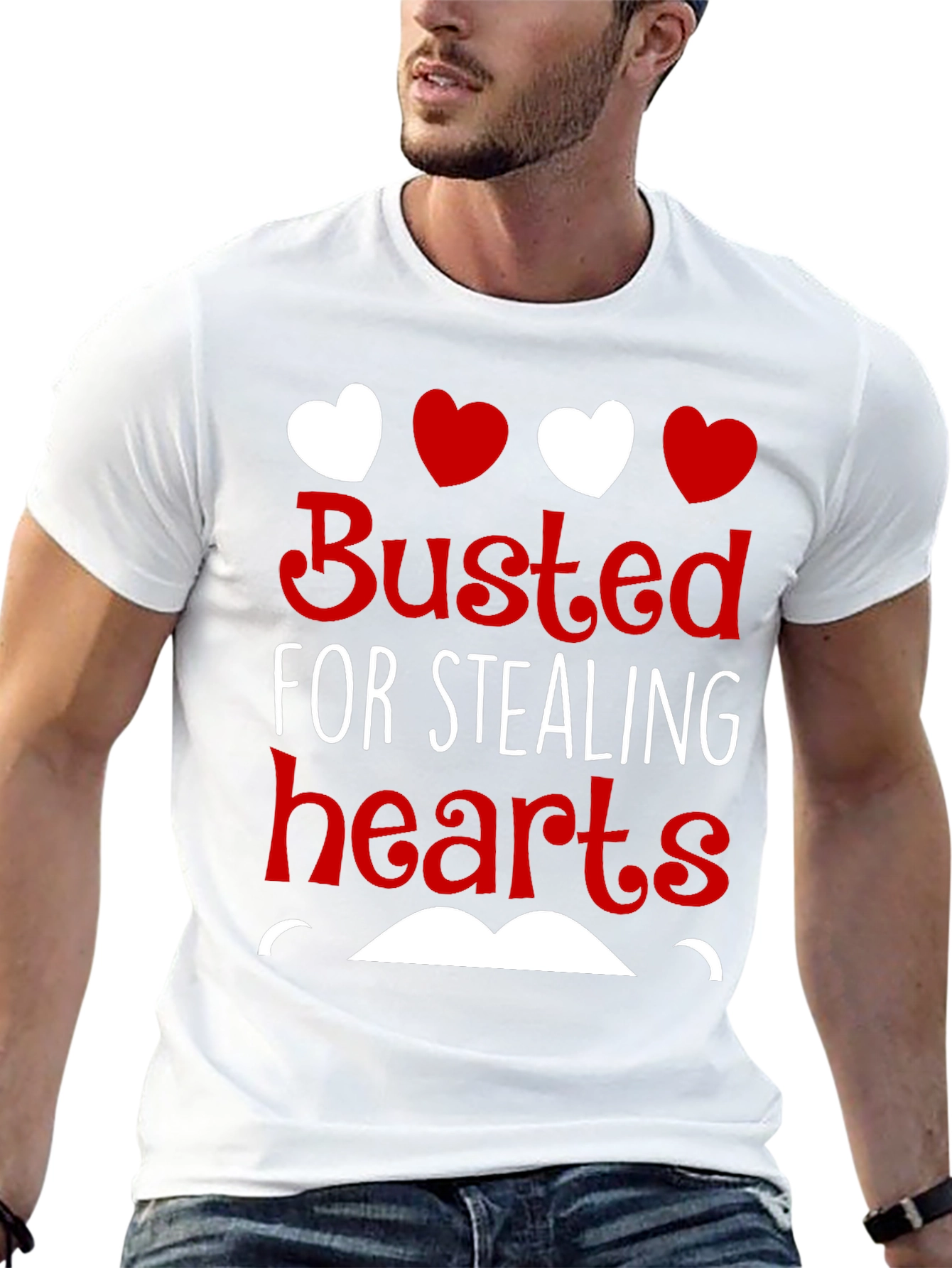 Busted For Stealing Hearts Valentines Day T-Shirt