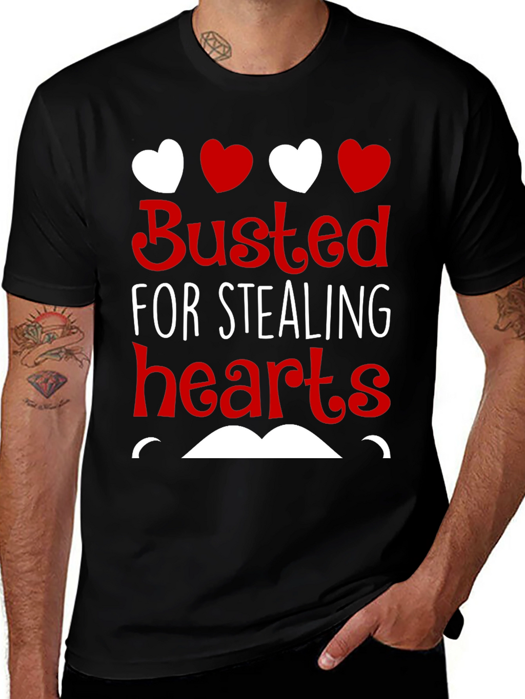 Busted For Stealing Hearts Valentines Day T-Shirt