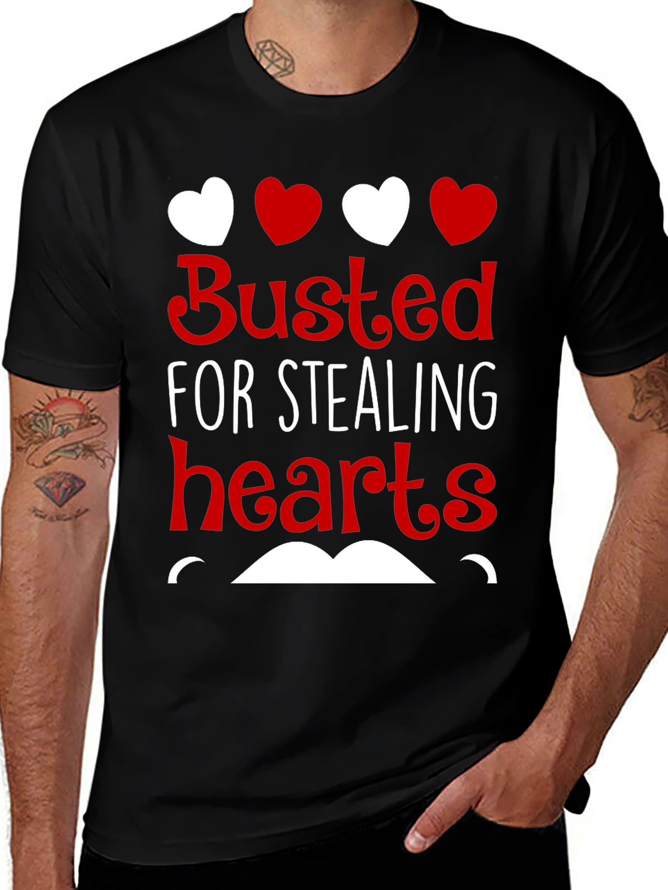Busted For Stealing Hearts Valentines Day T-Shirt