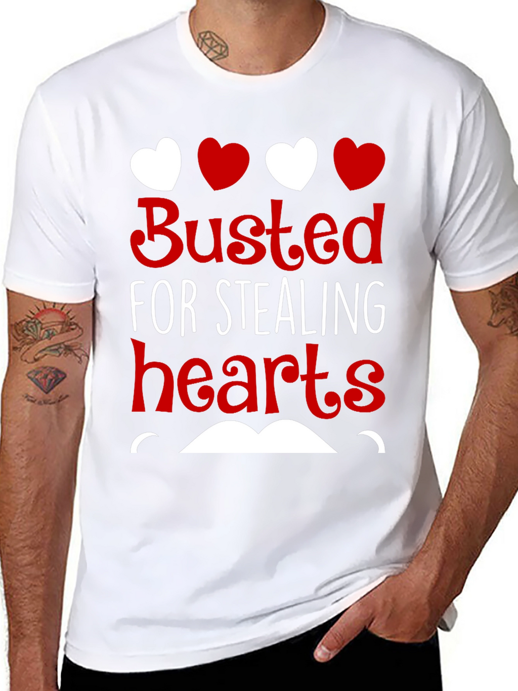 Busted For Stealing Hearts Valentines Day T-Shirt