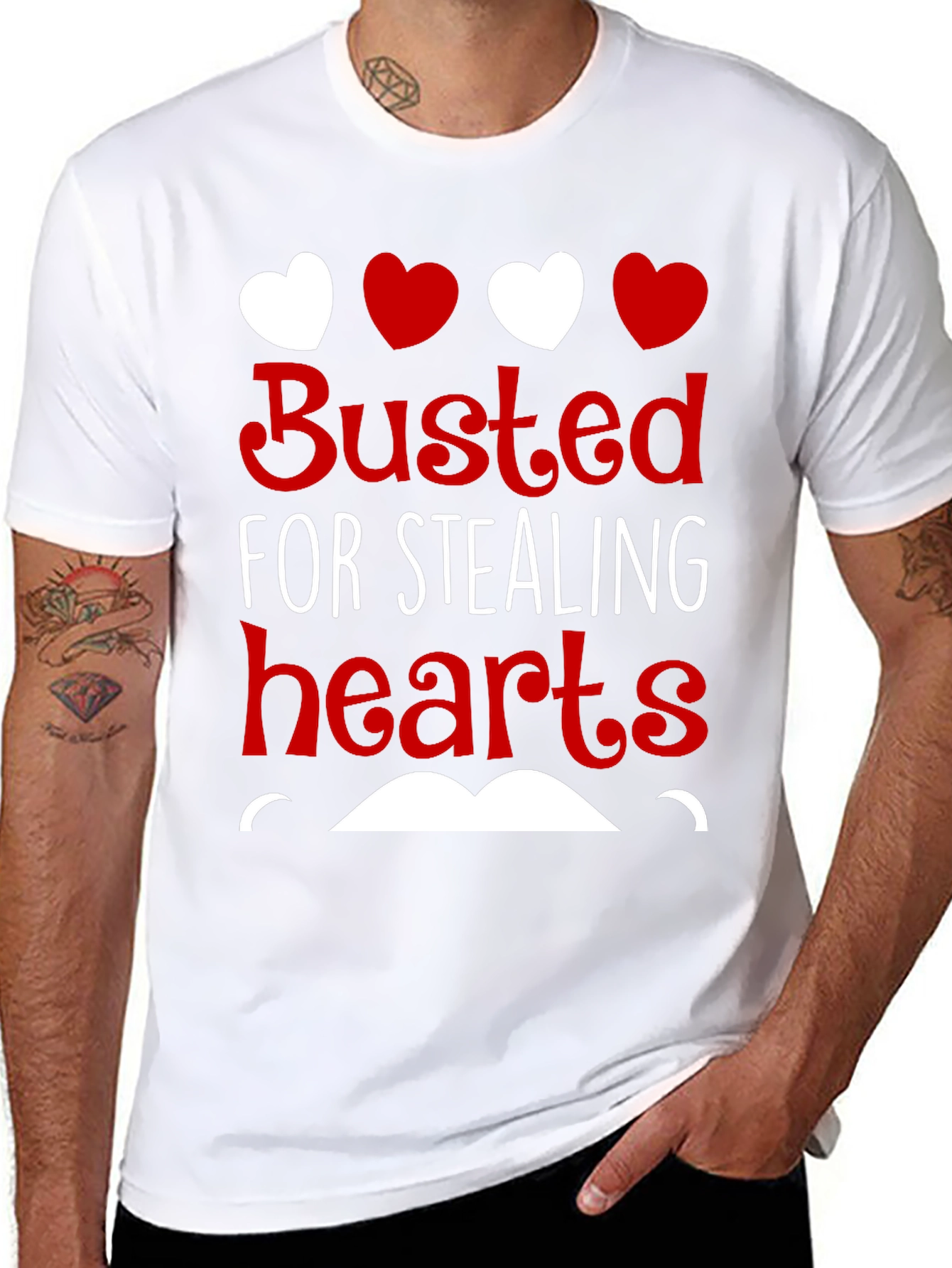 Busted For Stealing Hearts Valentines Day T-Shirt