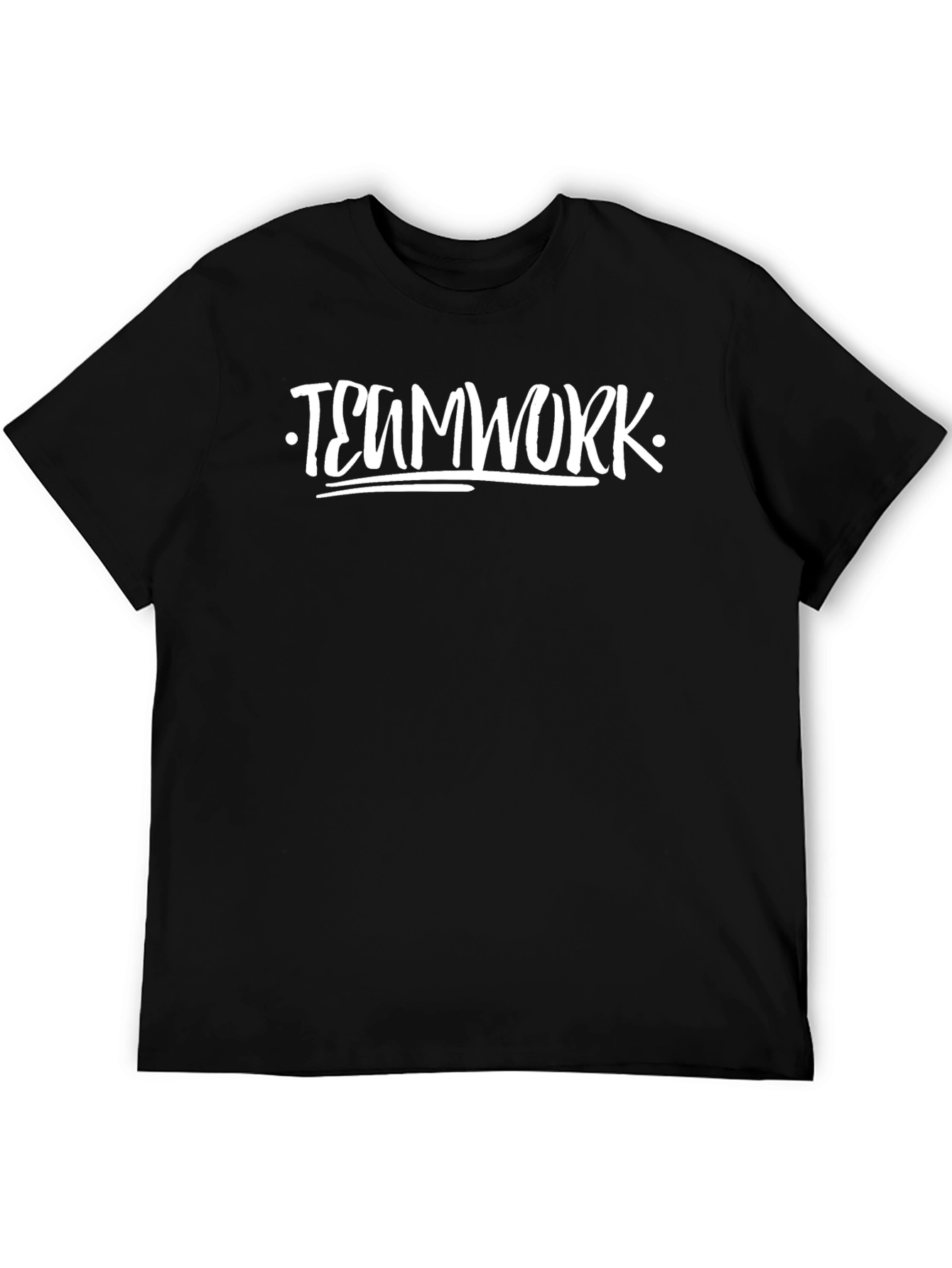 Teamwork Graphic Tee - Black Crew Neck