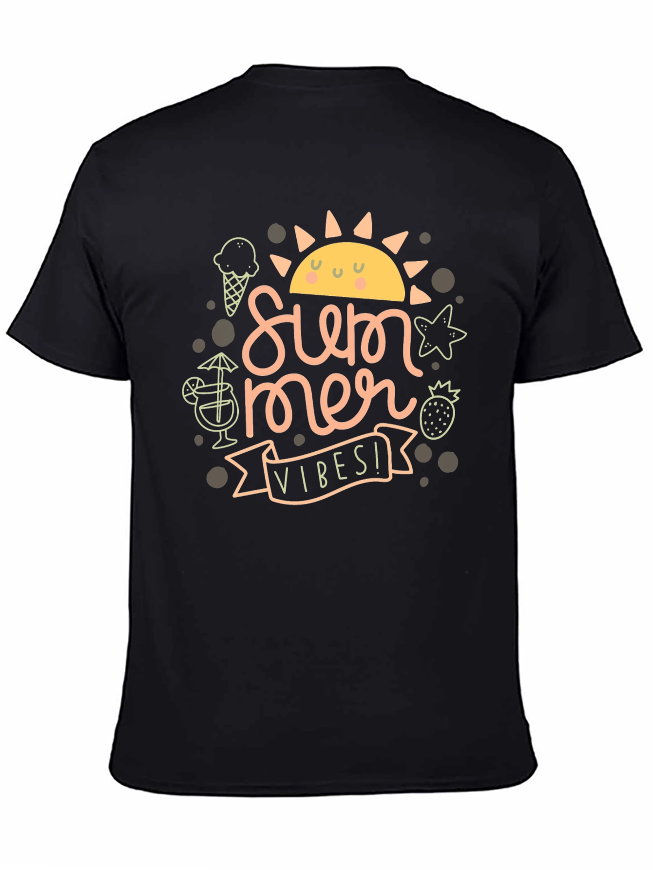 Summer Vibes Black Graphic Tee