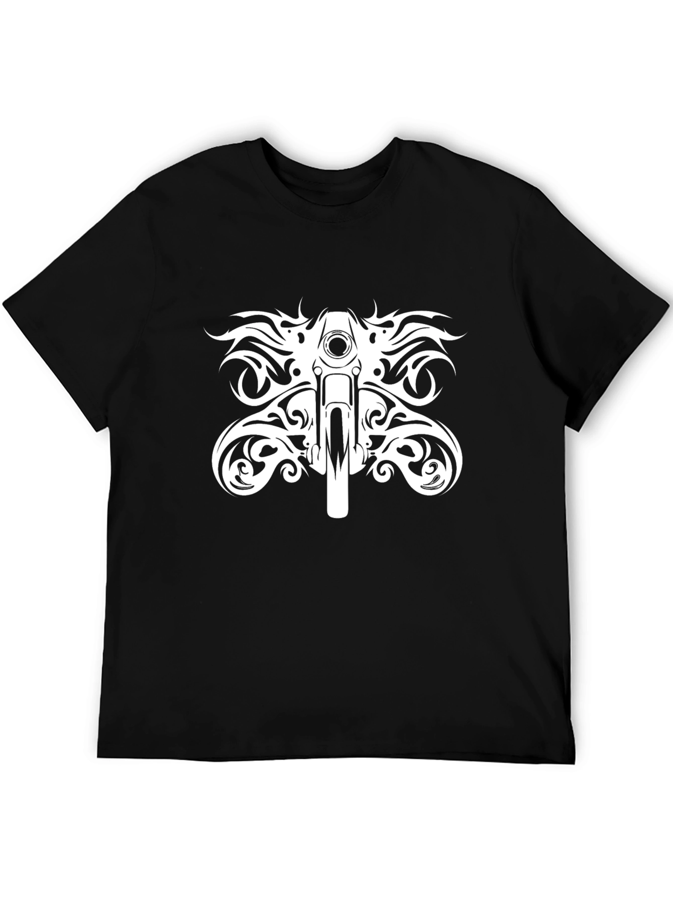 Motorcycle Tribal Graphic Black T-Shirt