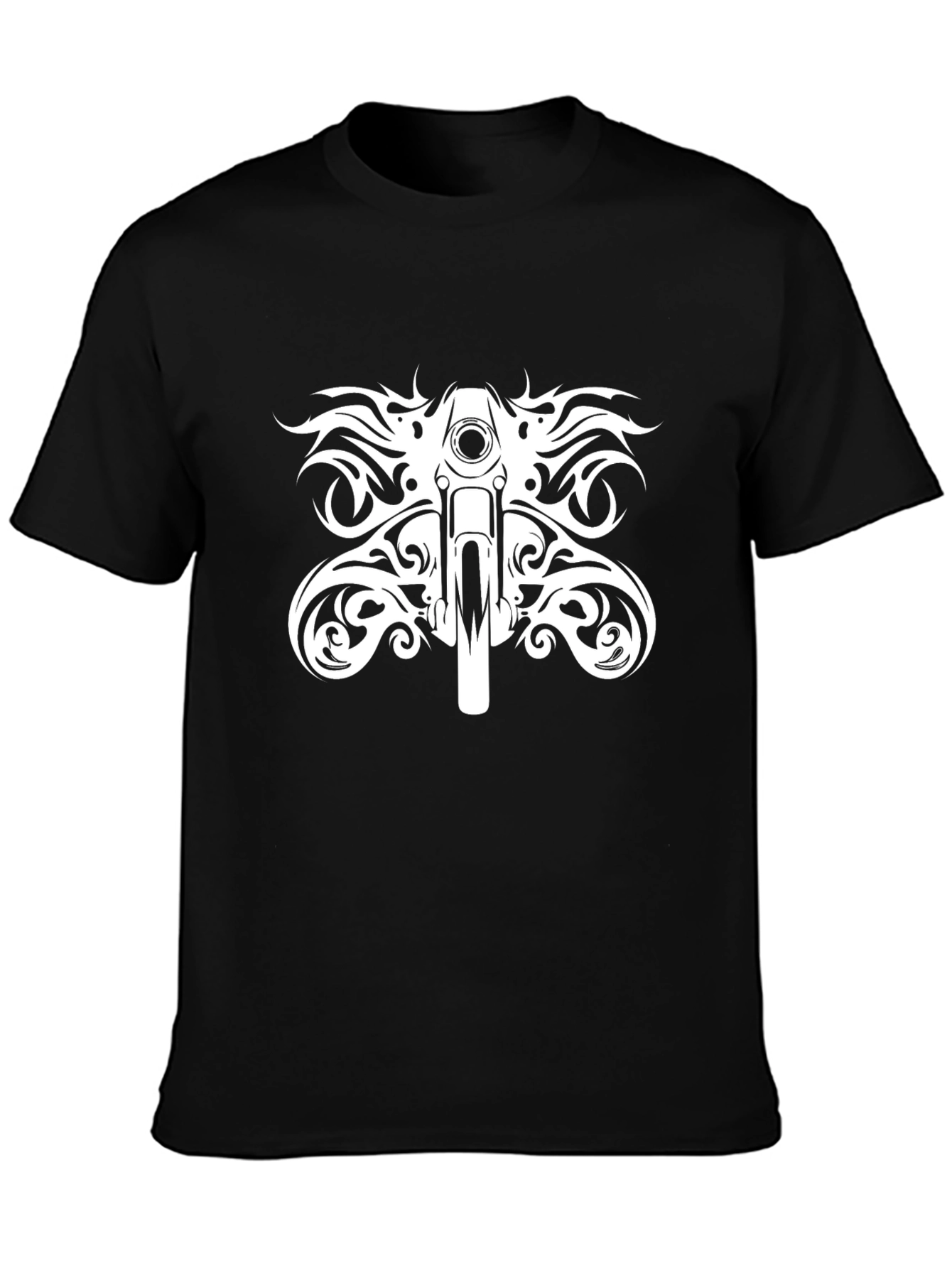 Motorcycle Tribal Graphic Black T-Shirt