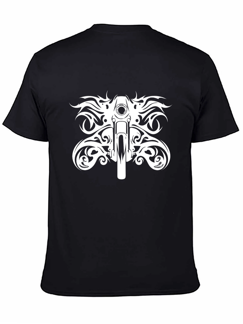 Motorcycle Tribal Graphic Black T-Shirt