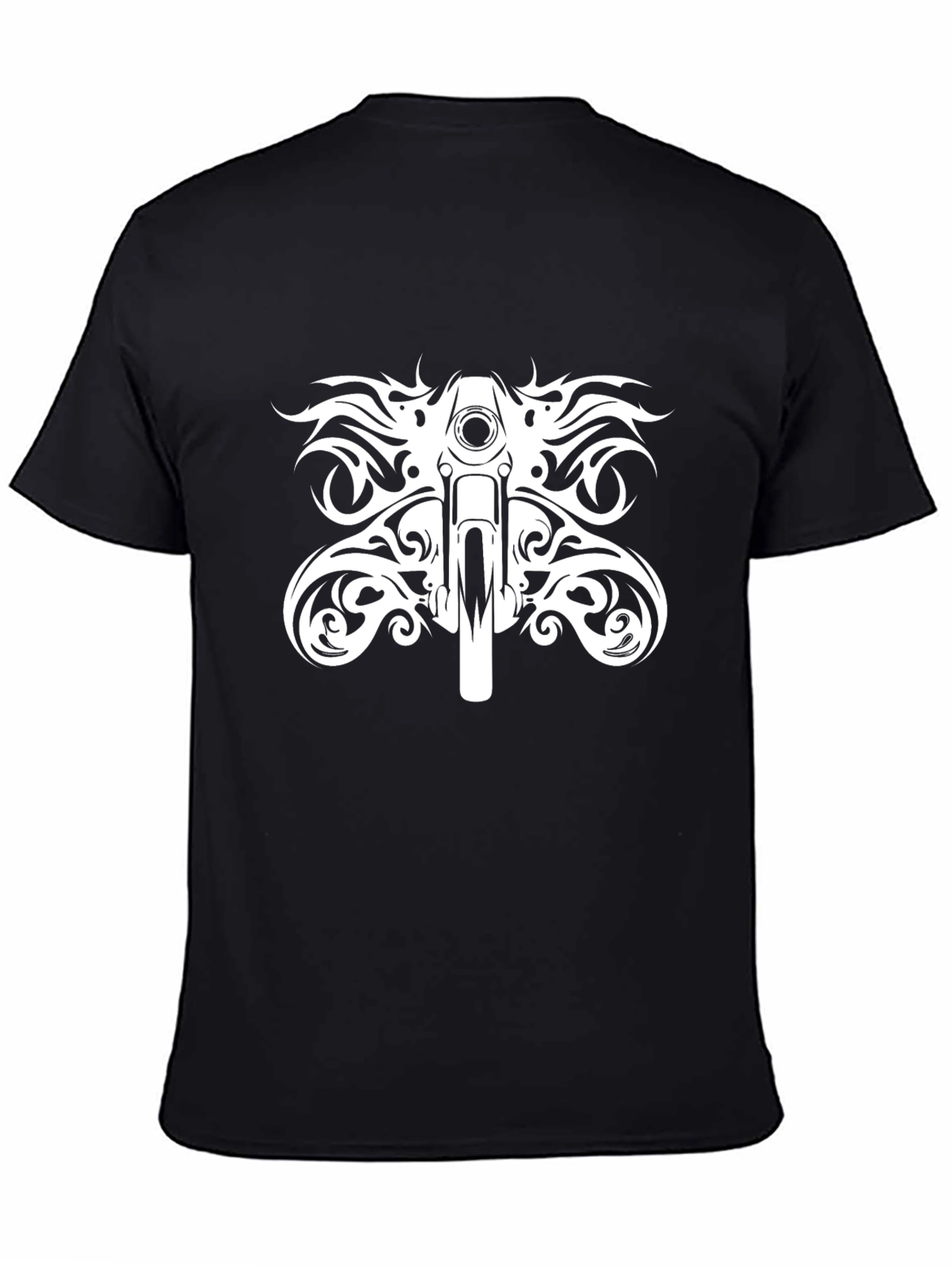 Motorcycle Tribal Graphic Black T-Shirt