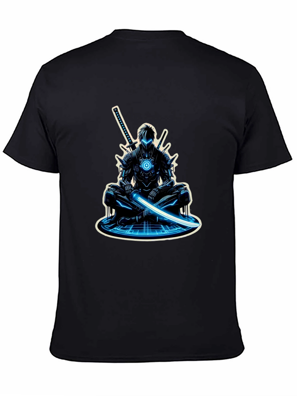 Cyber Ninja Graphic Tee - Sci-Fi Warrior Shirt