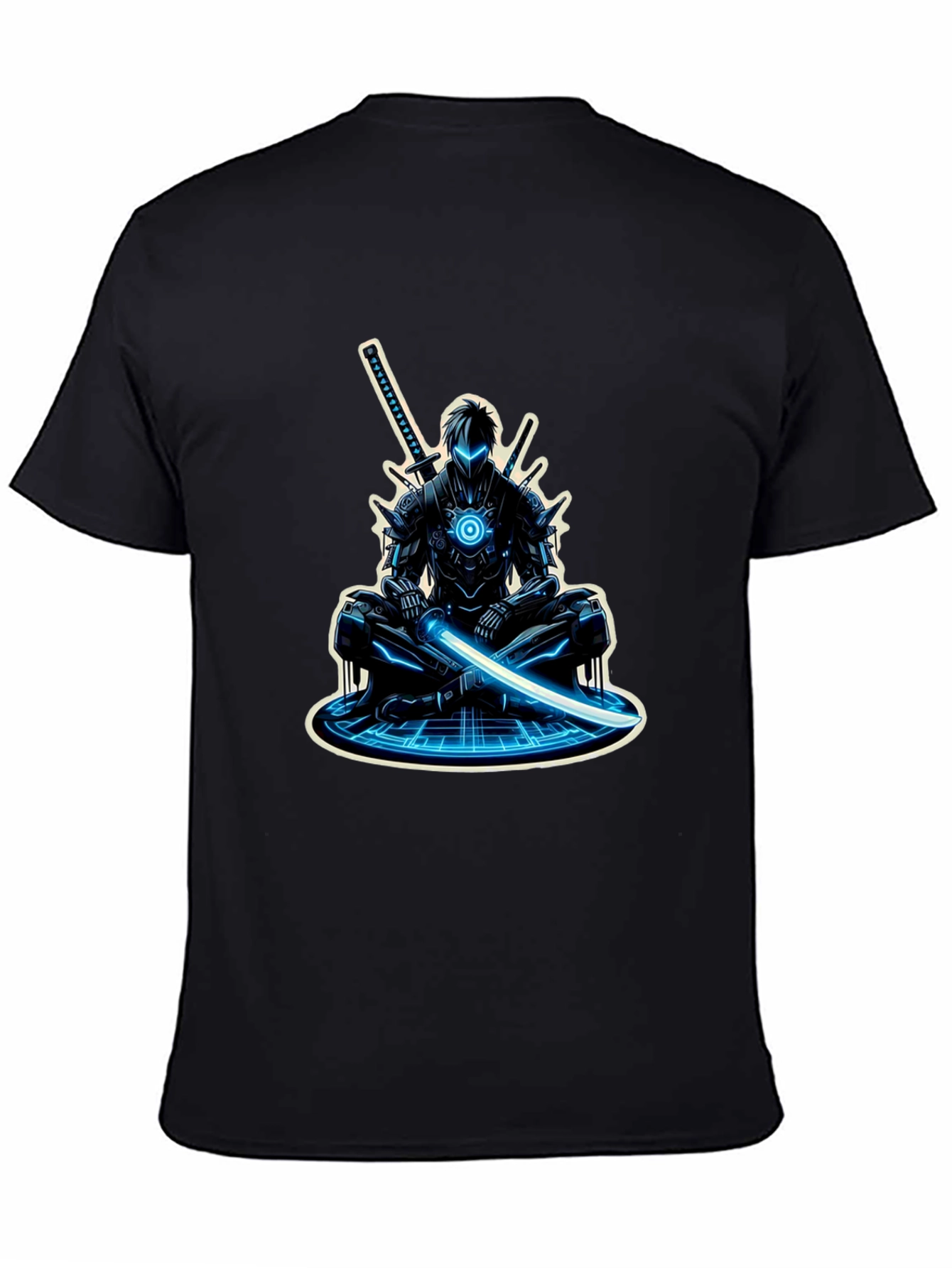 Cyber Ninja Graphic Tee - Sci-Fi Warrior Shirt