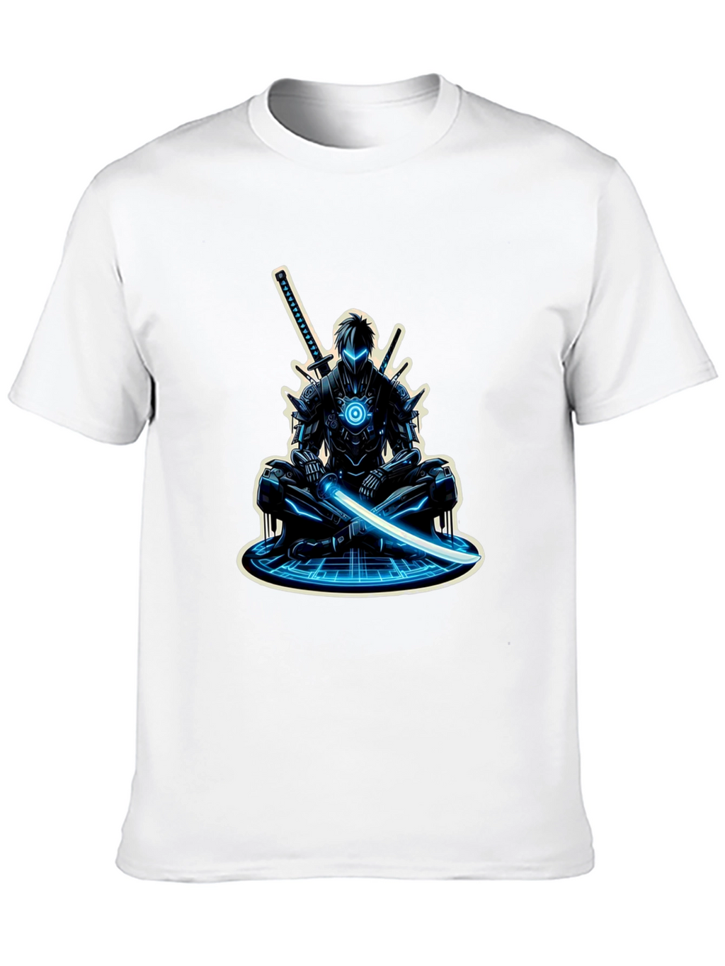 Cyber Ninja Graphic Tee - Sci-Fi Warrior Shirt