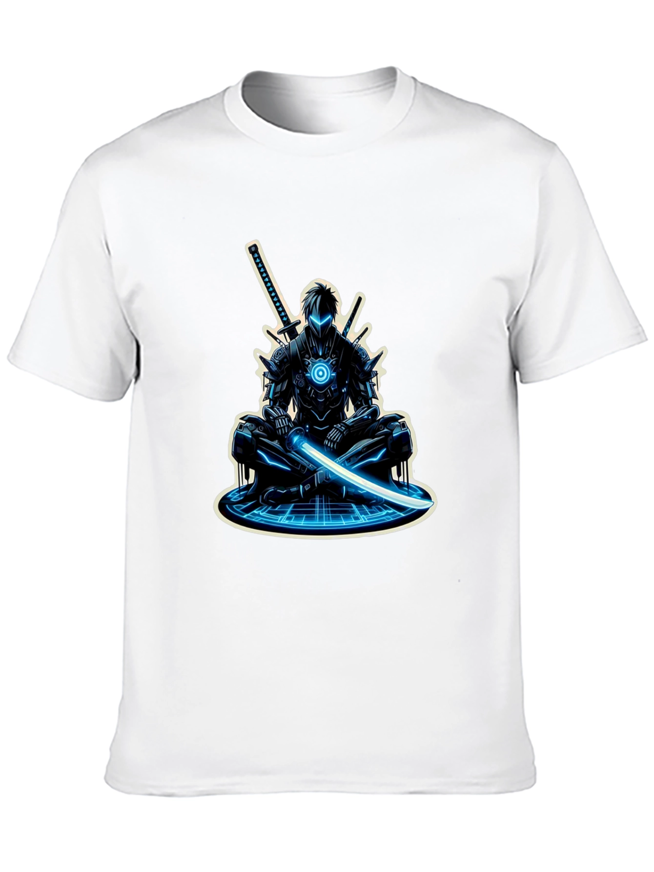 Cyber Ninja Graphic Tee - Sci-Fi Warrior Shirt