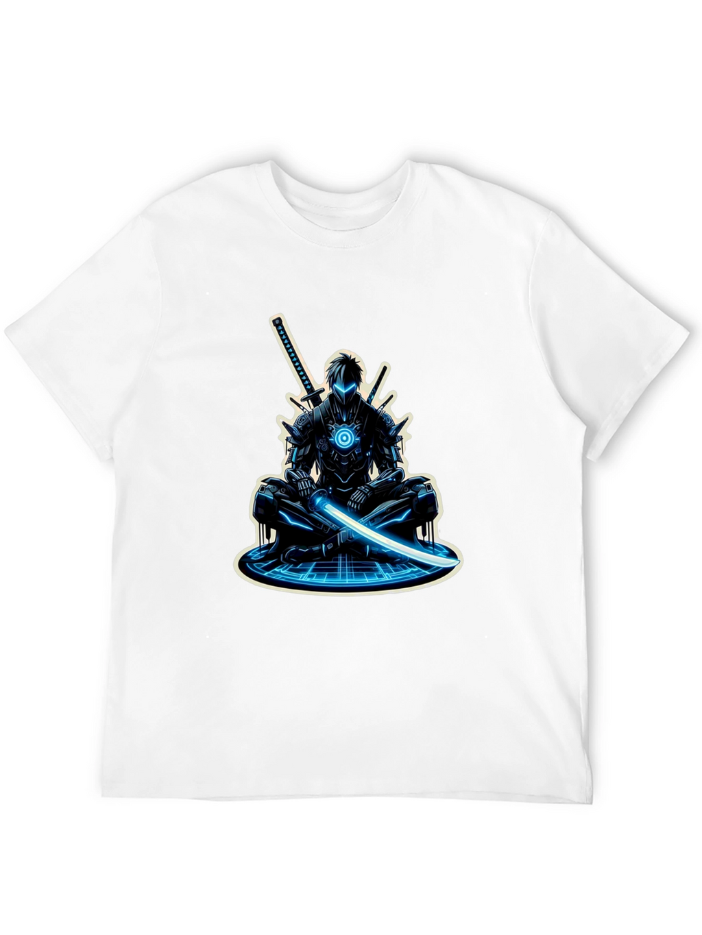 Cyber Ninja Graphic Tee - Sci-Fi Warrior Shirt