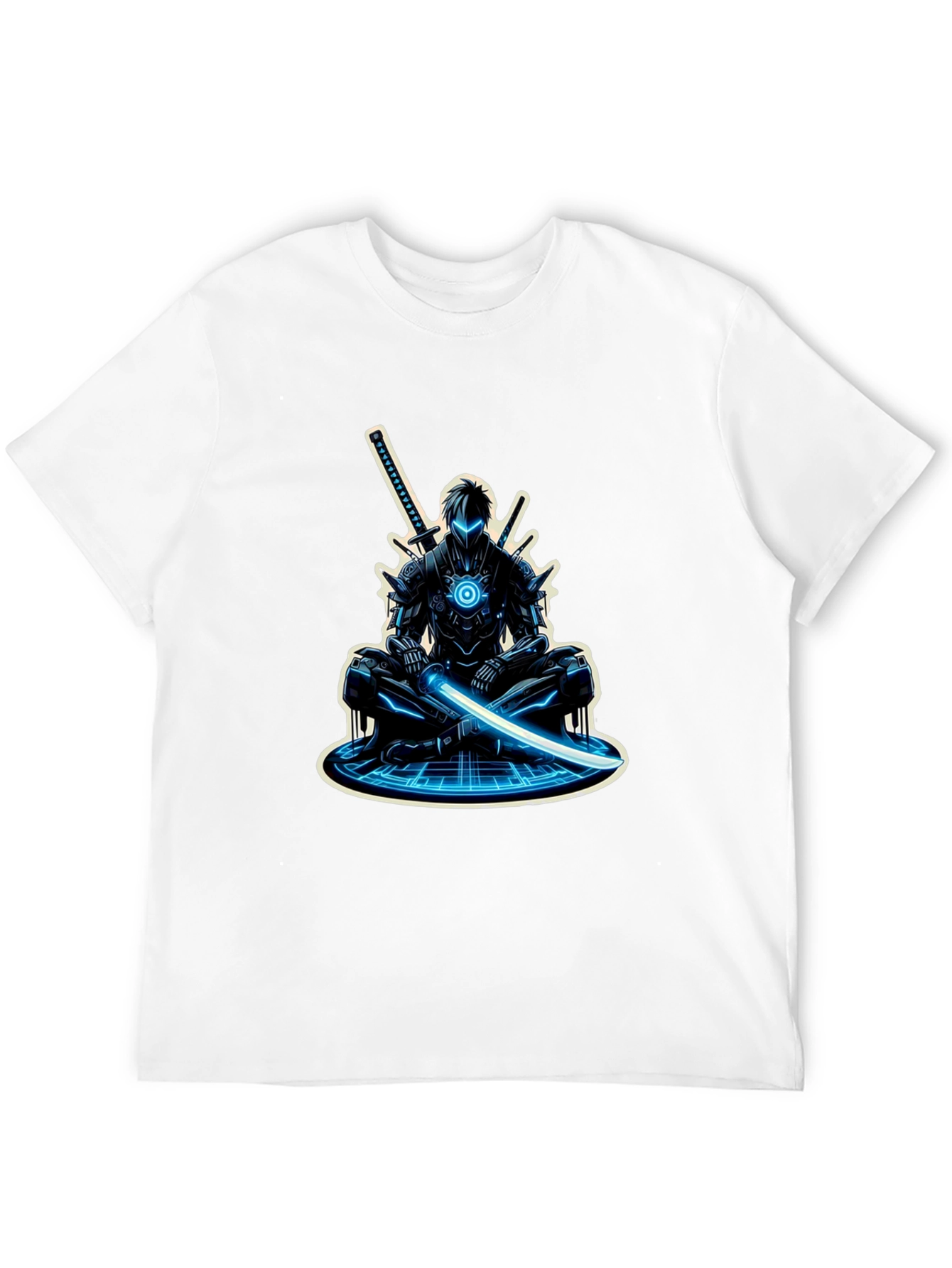 Cyber Ninja Graphic Tee - Sci-Fi Warrior Shirt