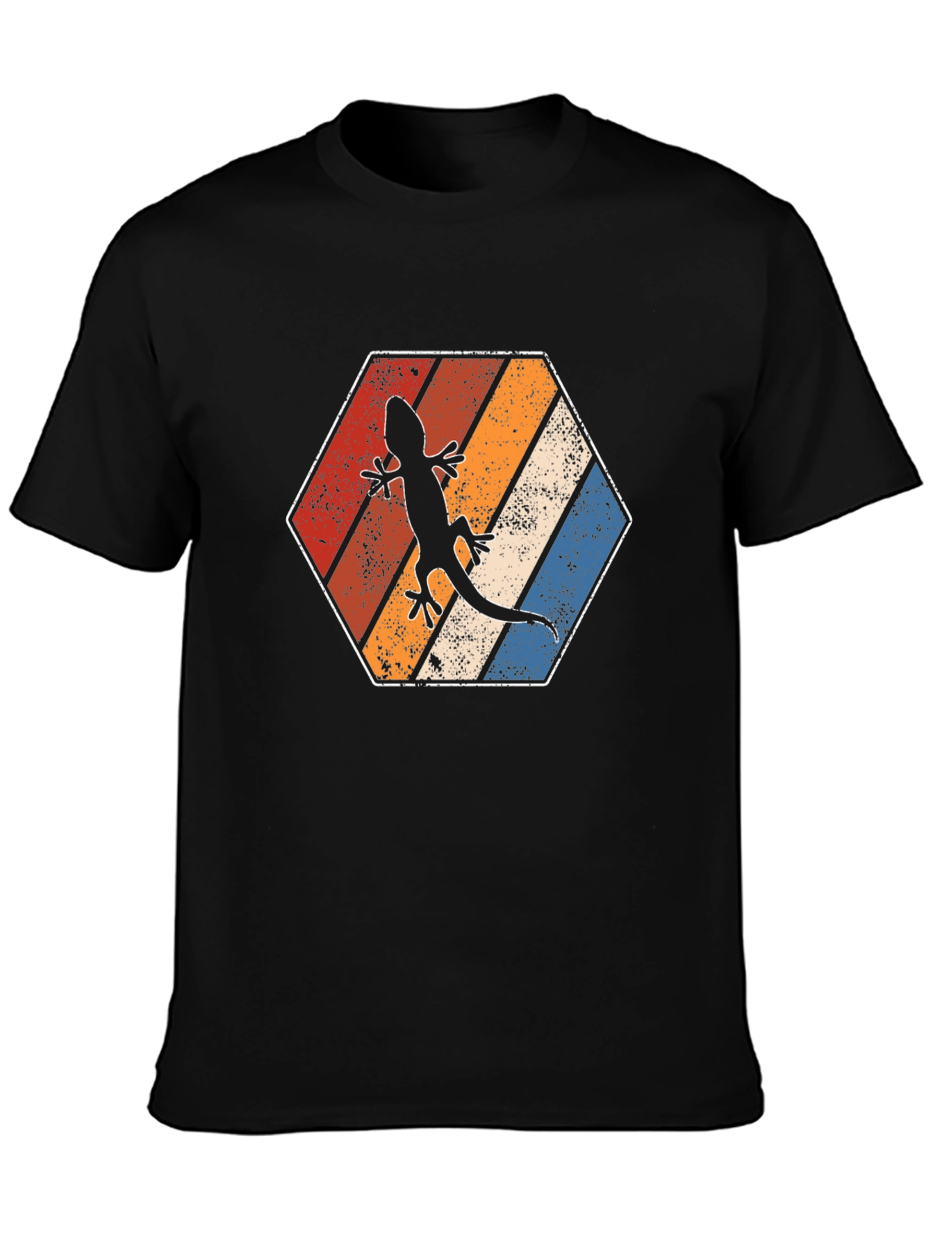 Retro Lizard T-Shirt Vintage Hexagon Tee