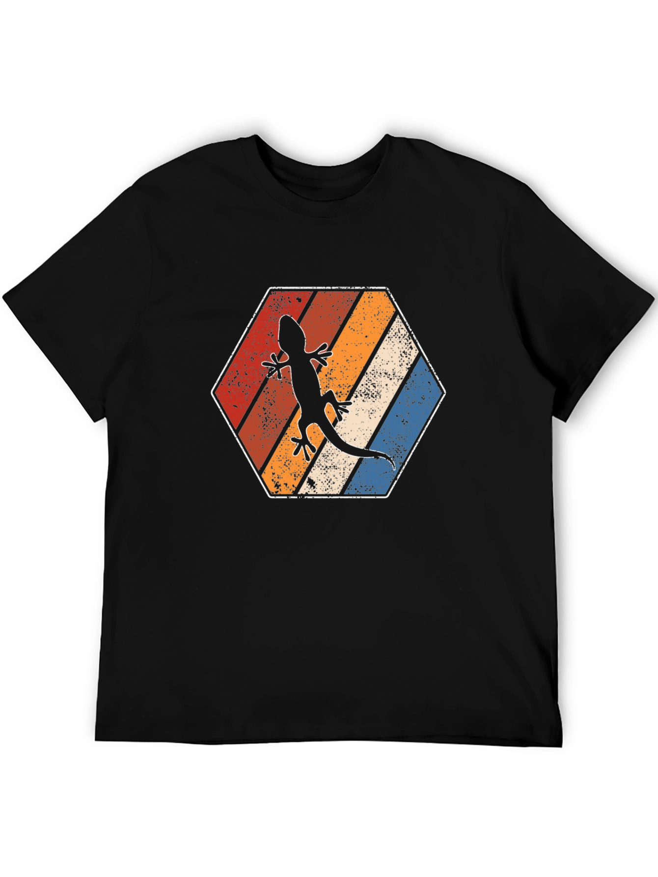 Retro Lizard T-Shirt Vintage Hexagon Tee