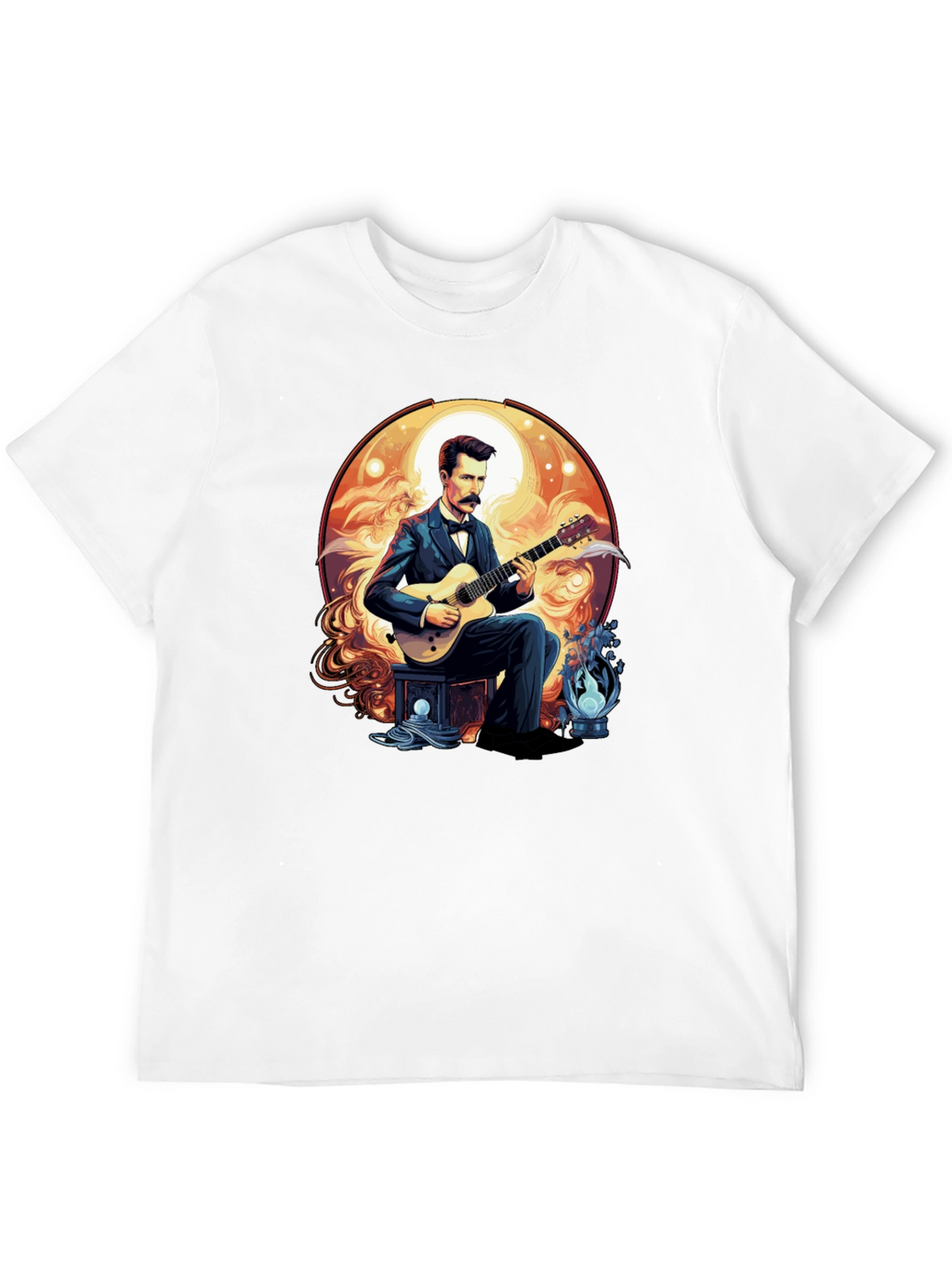 Guitarist Portrait Black T-Shirt