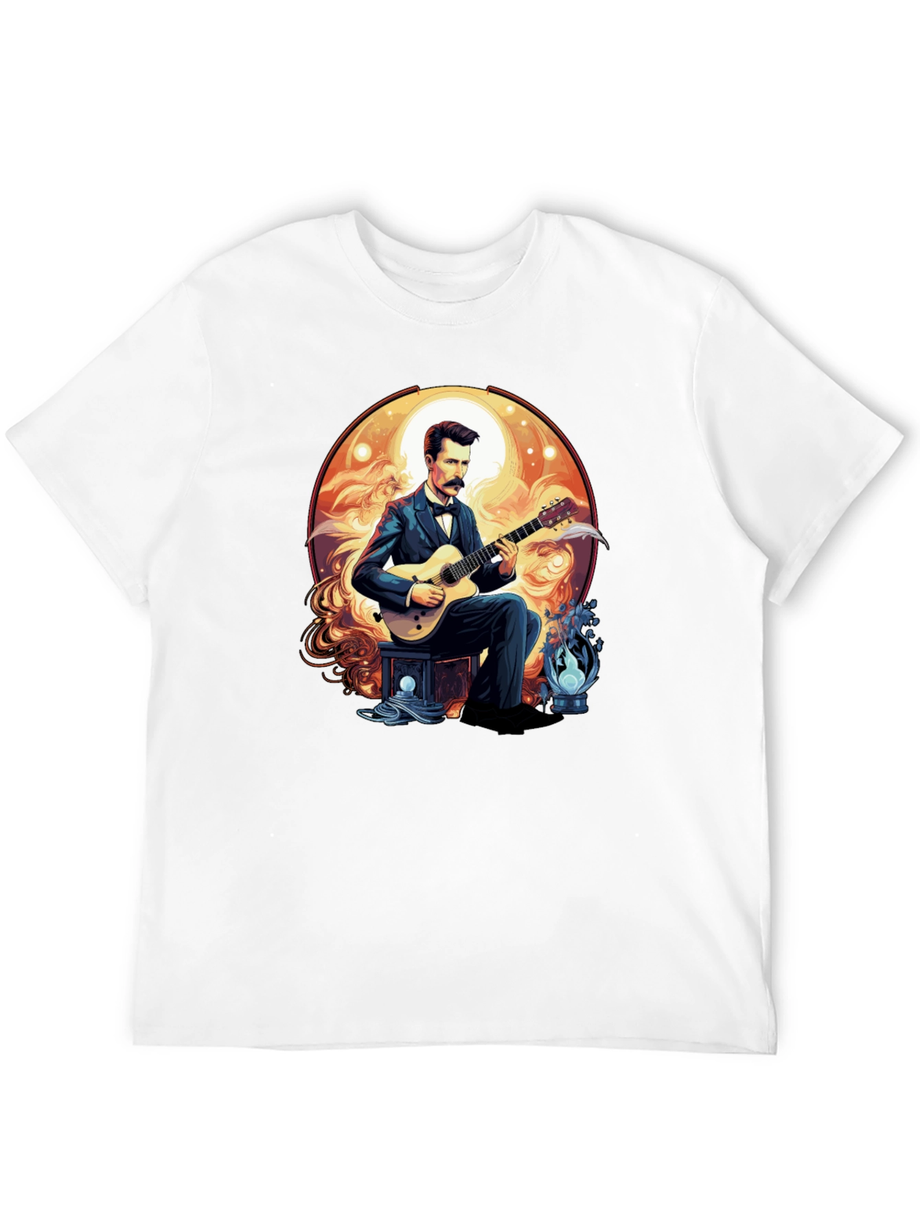 Guitarist Portrait Black T-Shirt